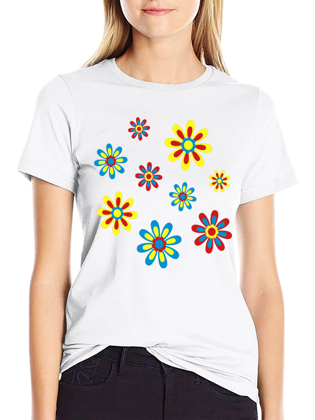 Retro Flower Power T-Shirt - Funky Floral Design