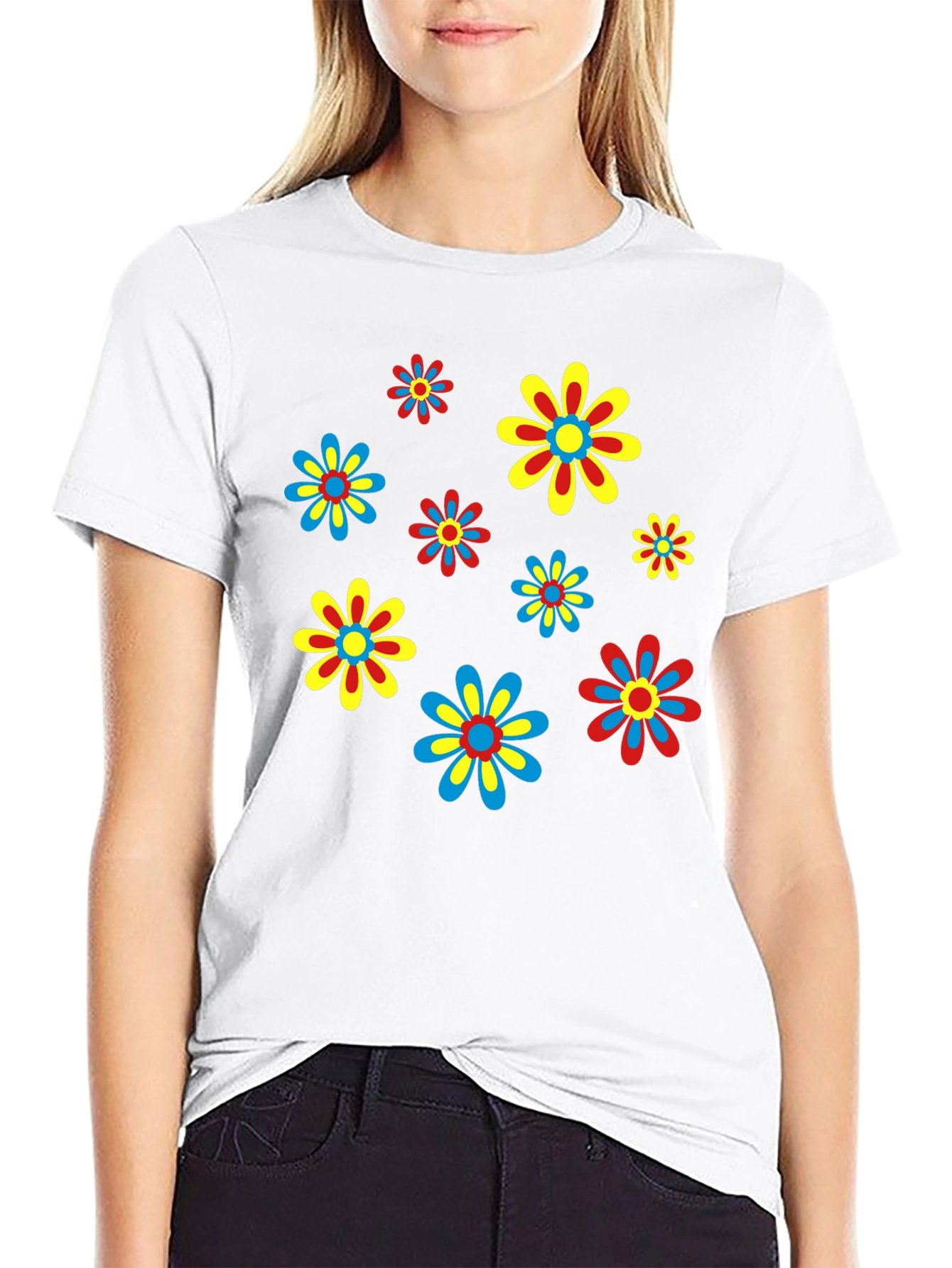 Retro Flower Power T-Shirt - Funky Floral Design