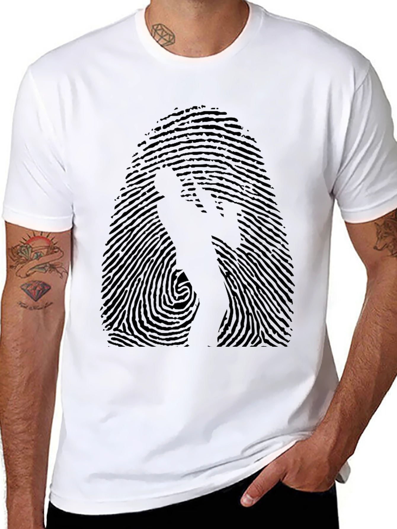 Fingerprint Sax Player Graphic Tee