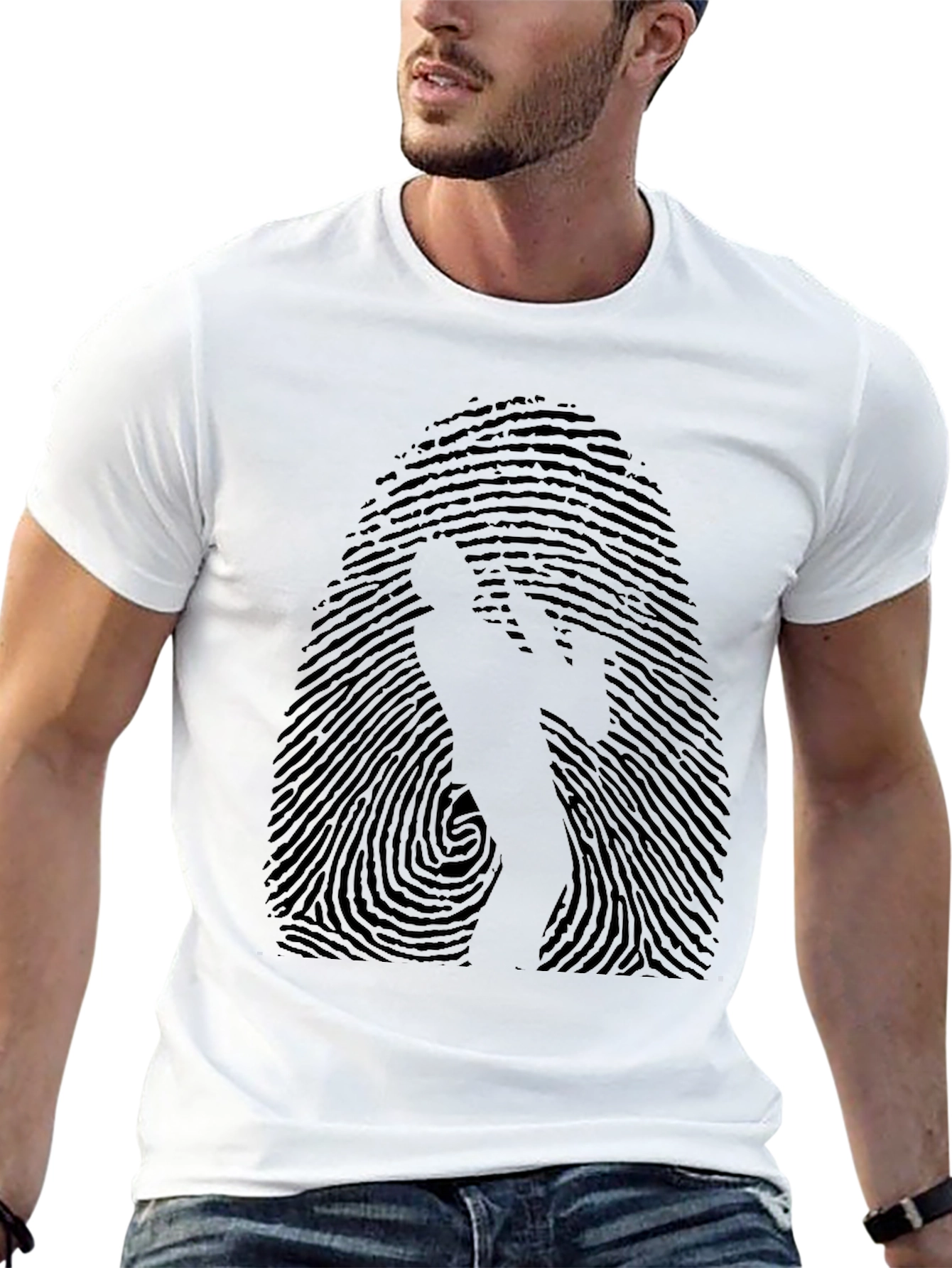 Fingerprint Sax Player Graphic Tee