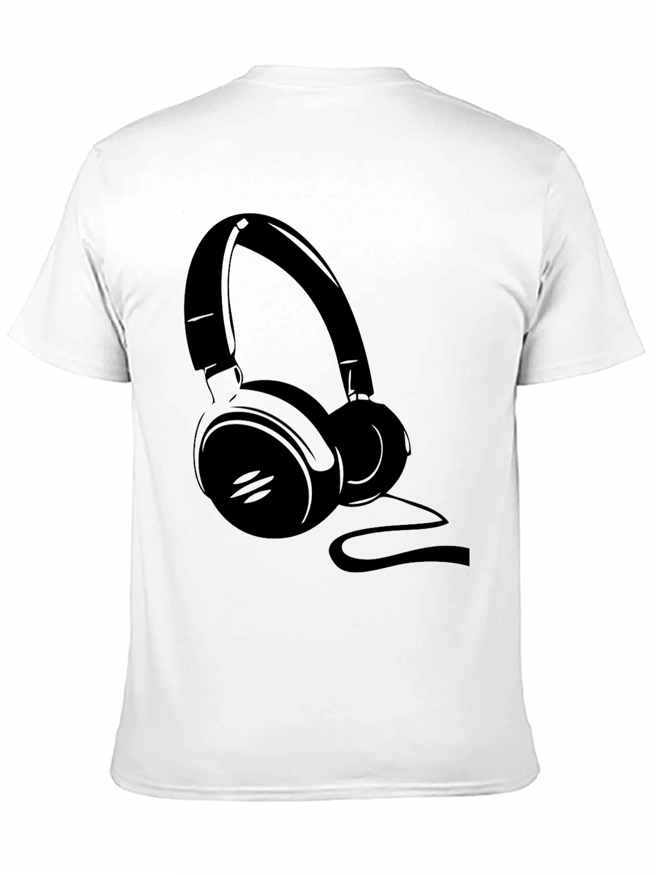 Black Headphone Graphic Tee - Music Lover Shirt