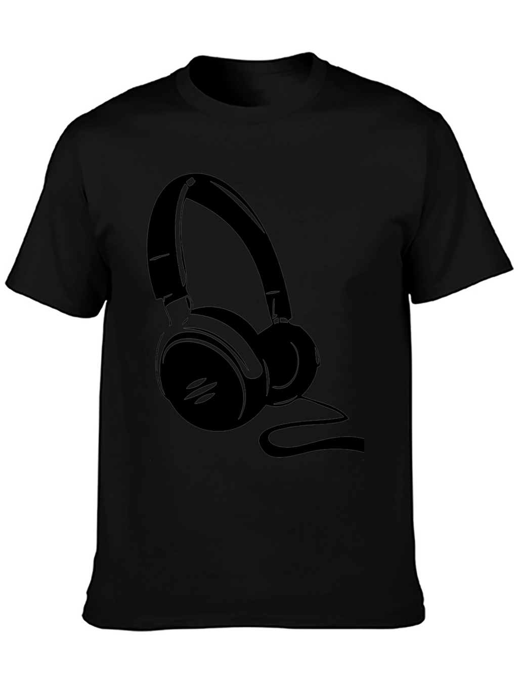 Black Headphone Graphic Tee - Music Lover Shirt