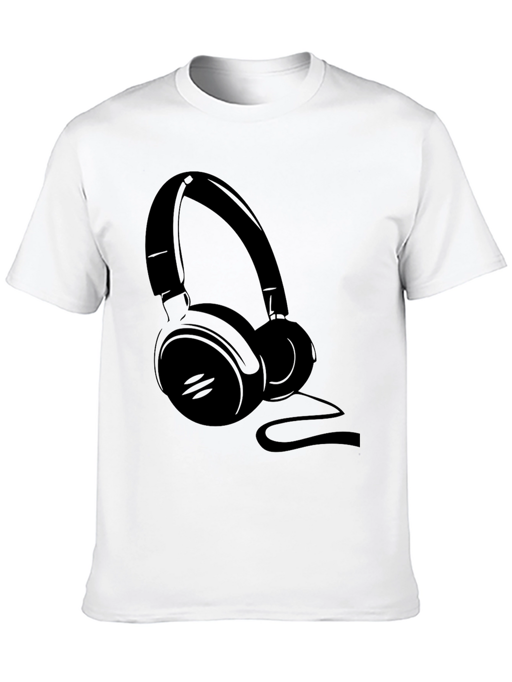 Black Headphone Graphic Tee - Music Lover Shirt