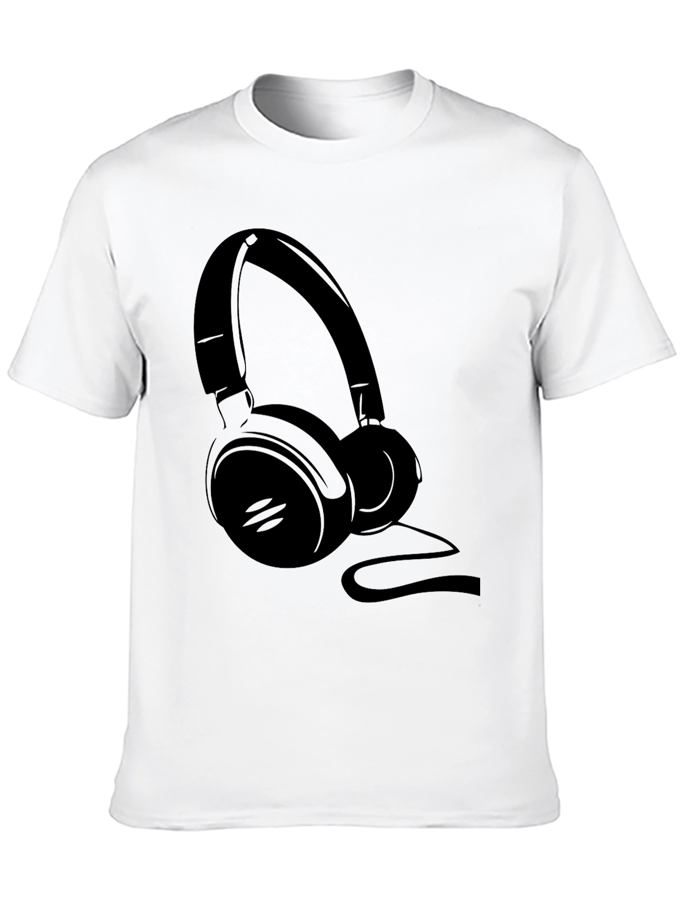 Black Headphone Graphic Tee - Music Lover Shirt