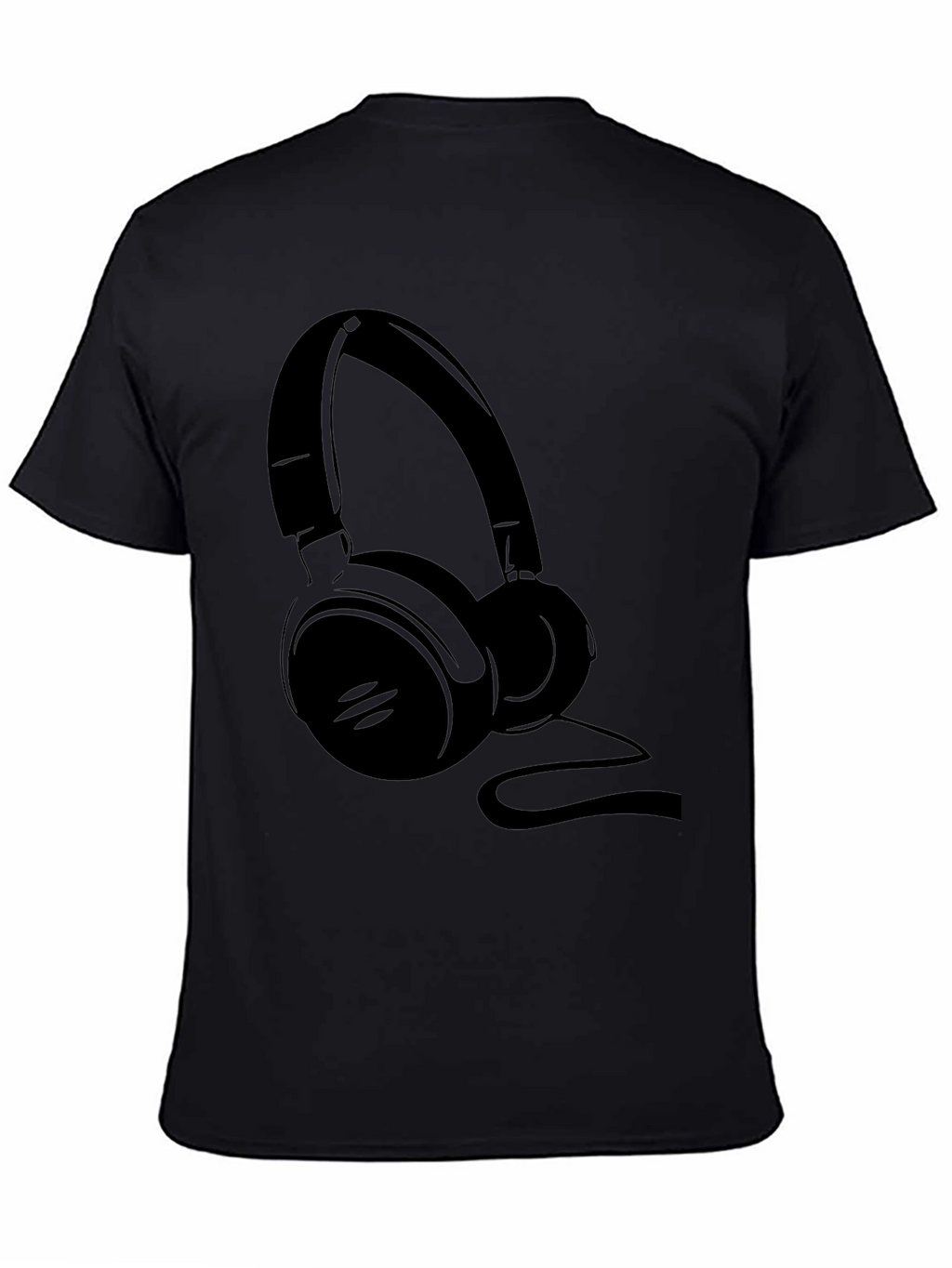 Black Headphone Graphic Tee - Music Lover Shirt
