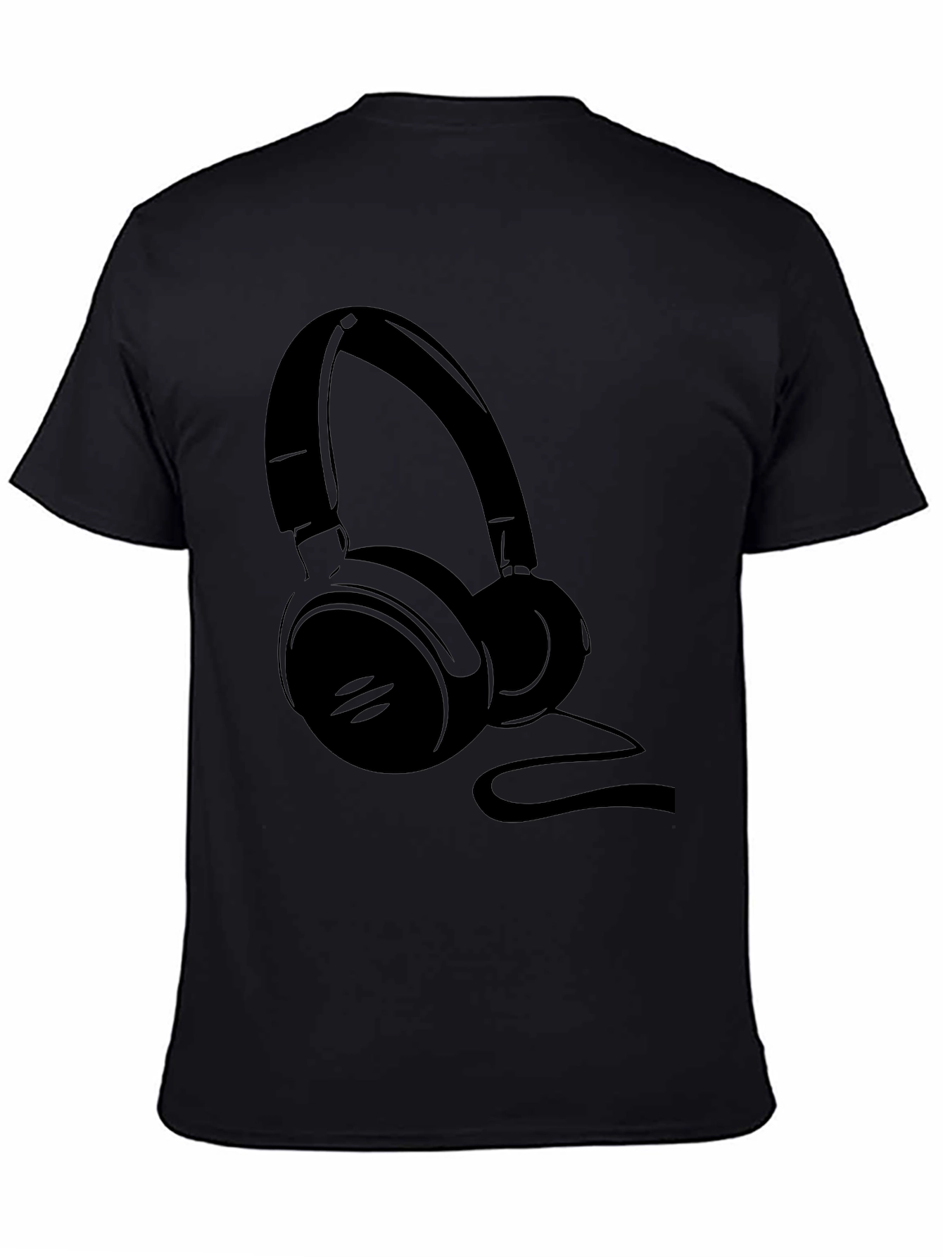 Black Headphone Graphic Tee - Music Lover Shirt
