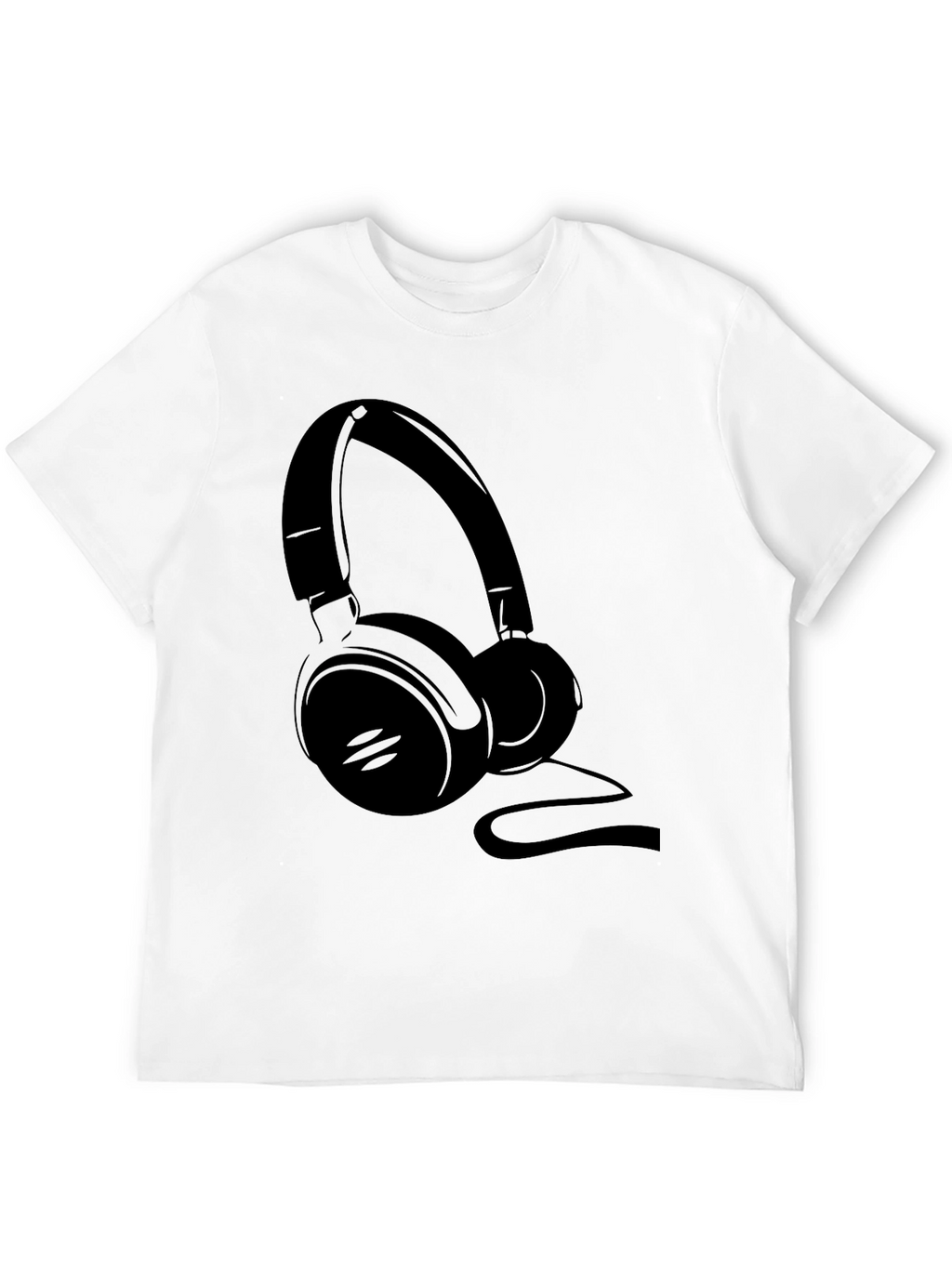 Black Headphone Graphic Tee - Music Lover Shirt