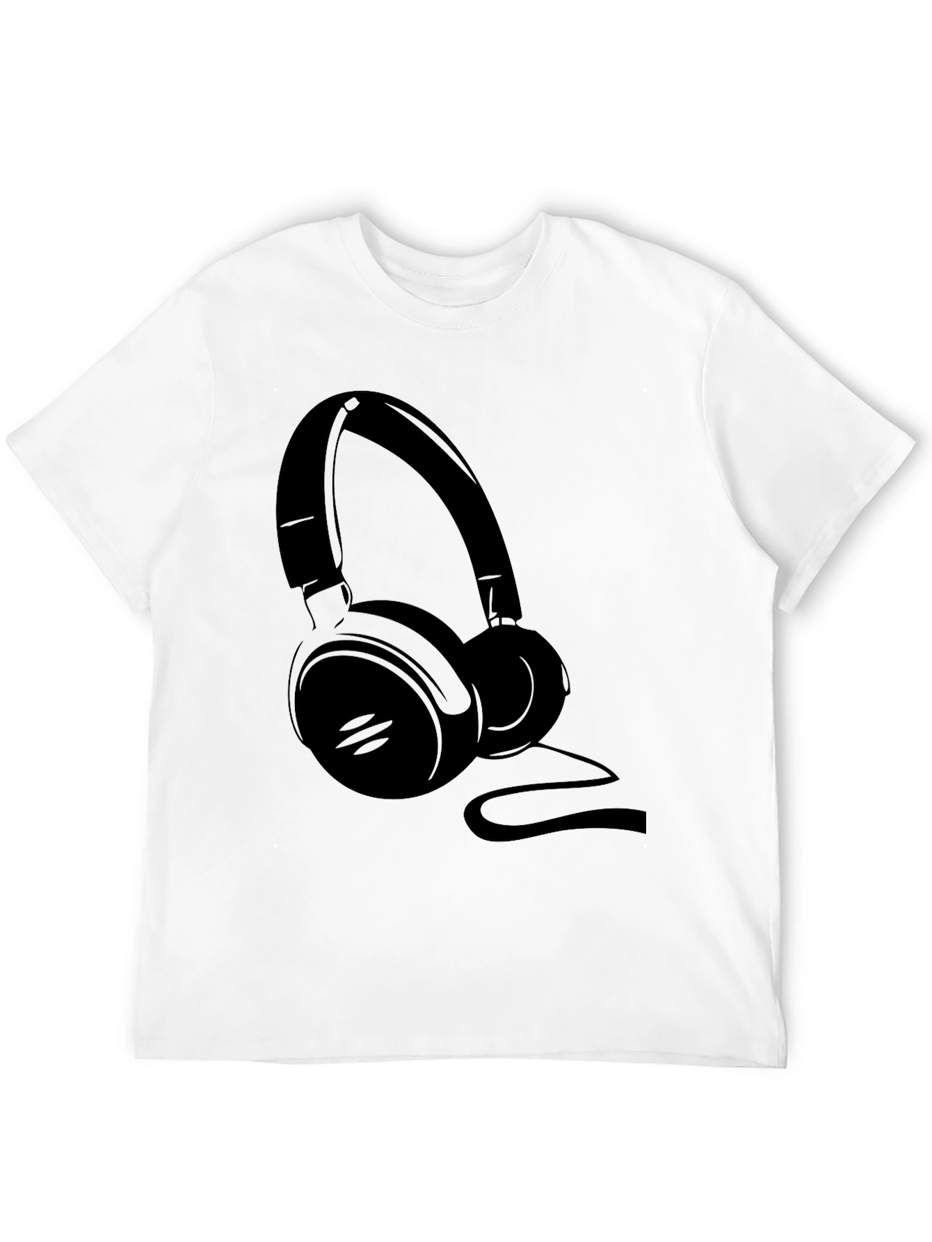 Black Headphone Graphic Tee - Music Lover Shirt