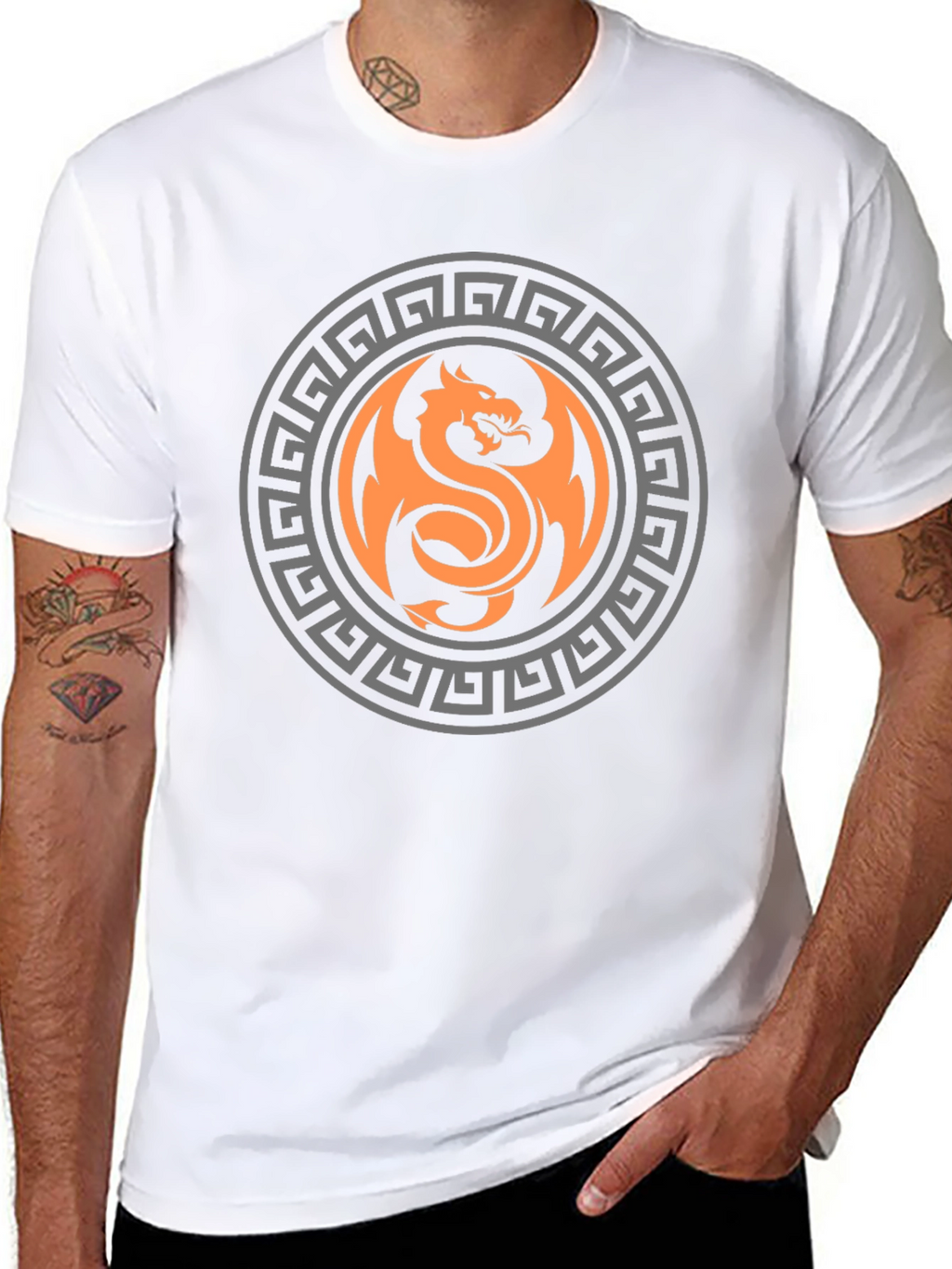 Dragon Circle Graphic Print T-Shirt - Bold & Stylish