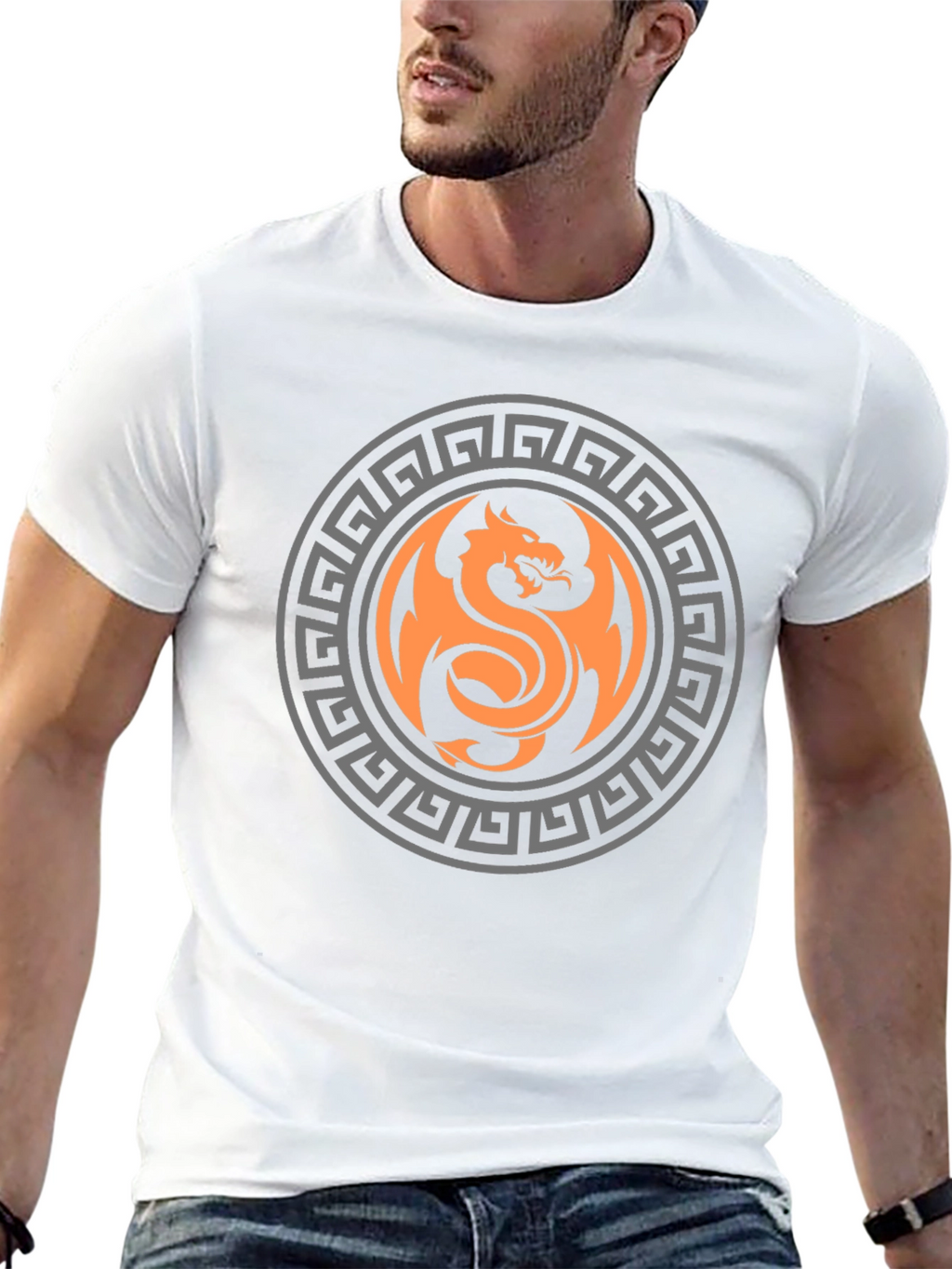 Dragon Circle Graphic Print T-Shirt - Bold & Stylish