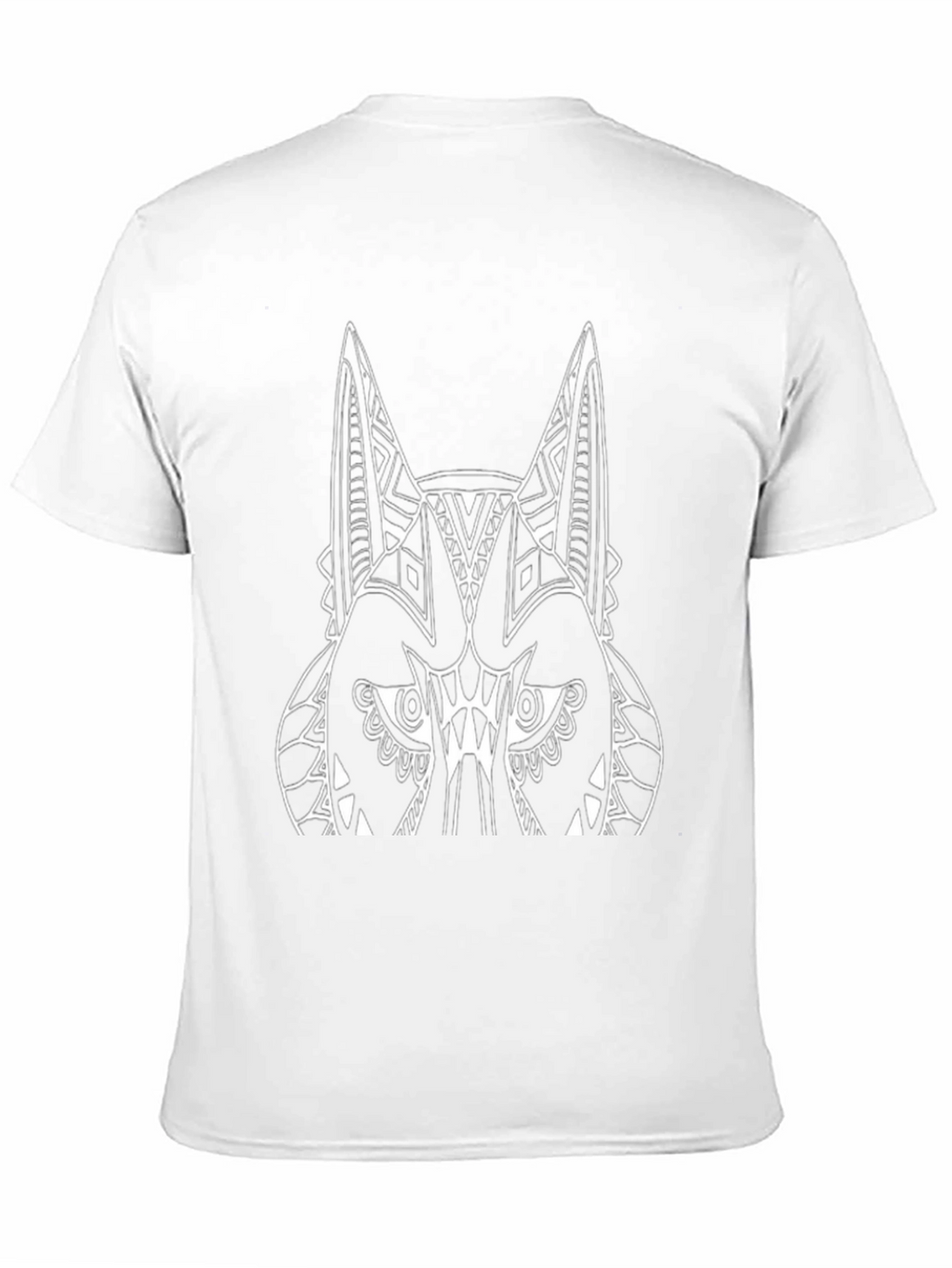 Tribal Wolf Graphic Tee - Black Cotton T-Shirt