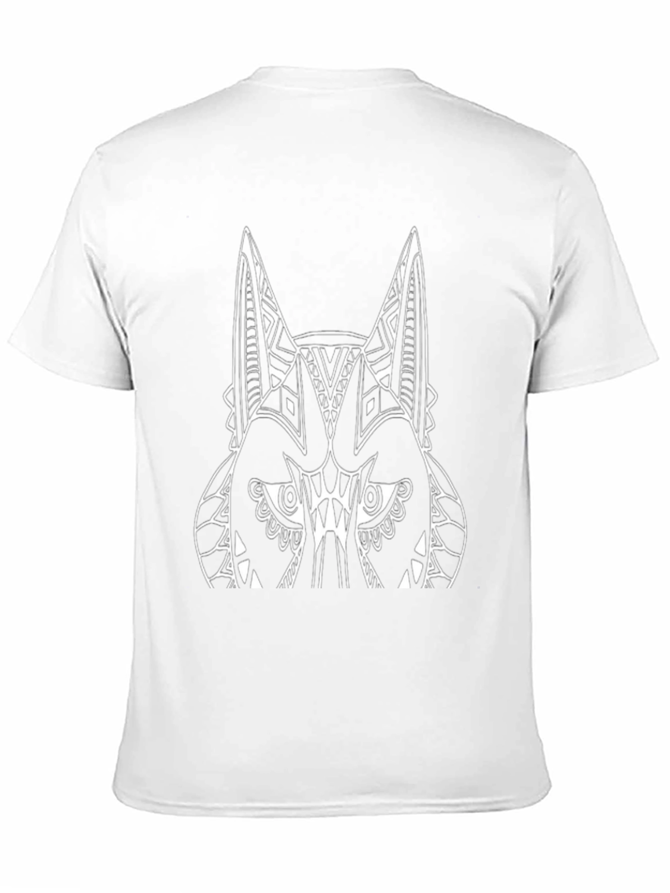 Tribal Wolf Graphic Tee - Black Cotton T-Shirt