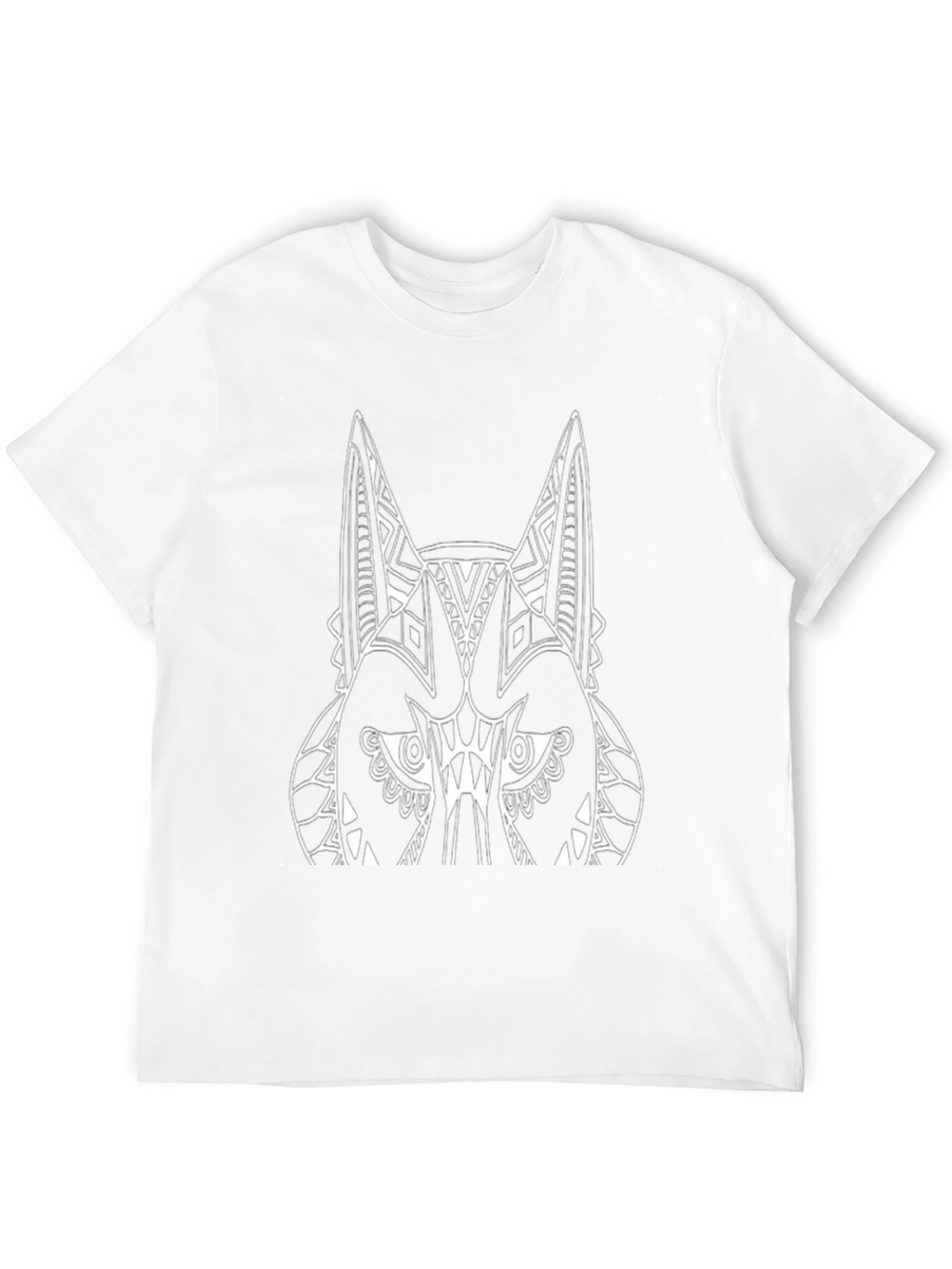 Tribal Wolf Graphic Tee - Black Cotton T-Shirt