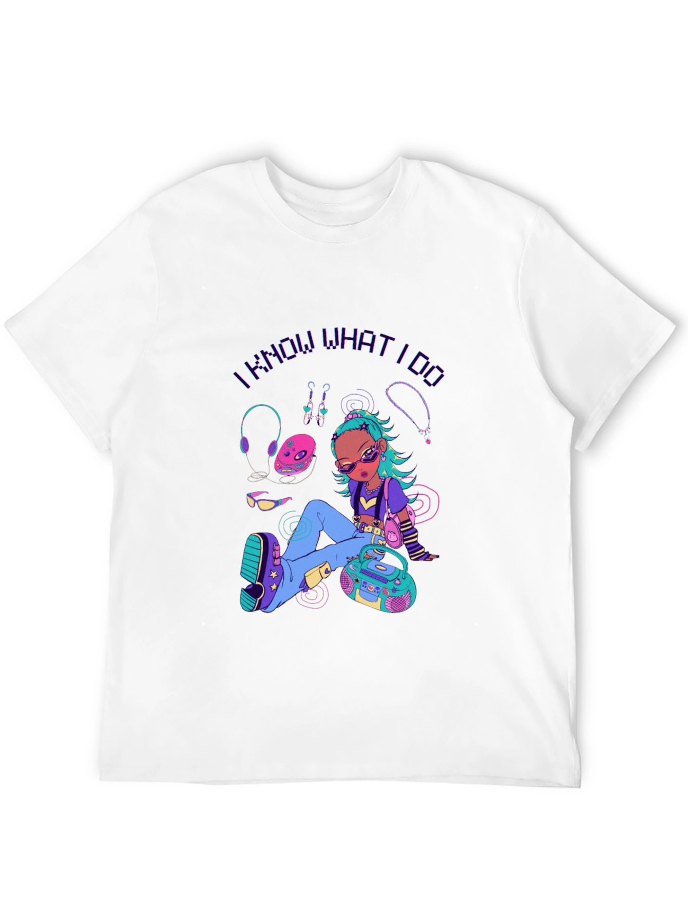 Retro Cartoon Graphic Print Black T-Shirt