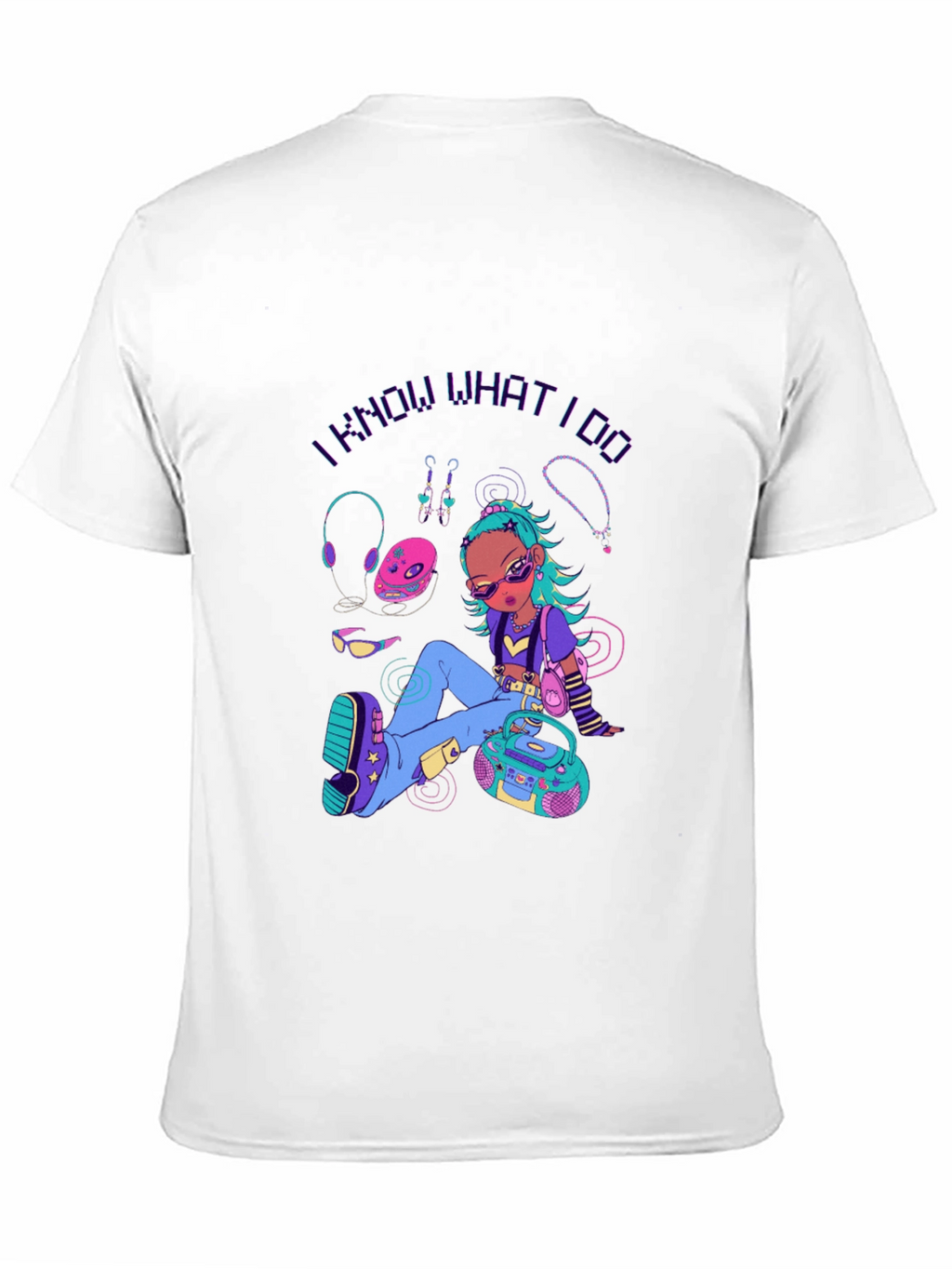 Retro Cartoon Graphic Print Black T-Shirt