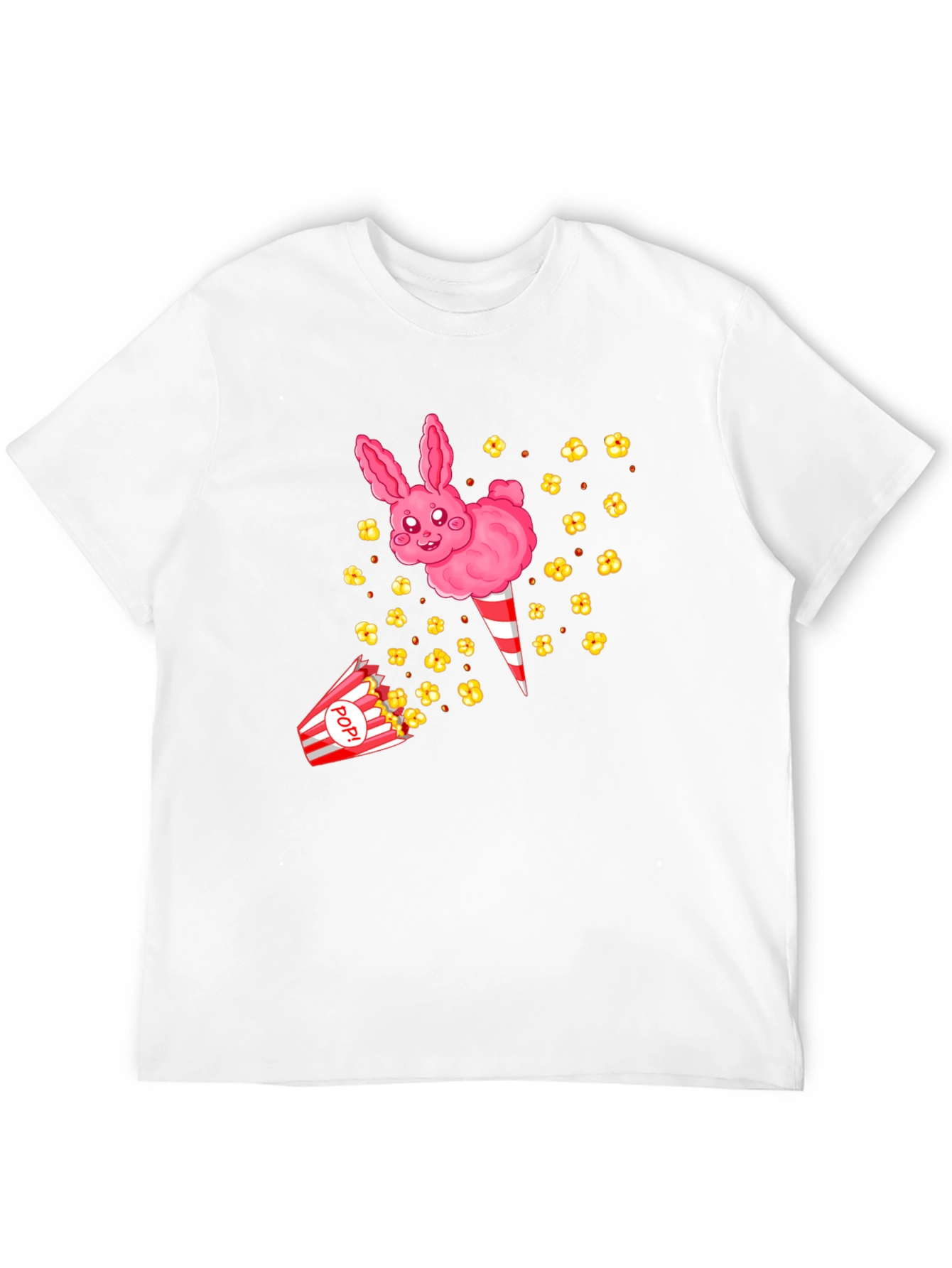 Cute Cotton Candy Bunny Black T-Shirt