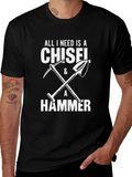 Chisel & Hammer Graphic Tee - Black Cotton T-Shirt