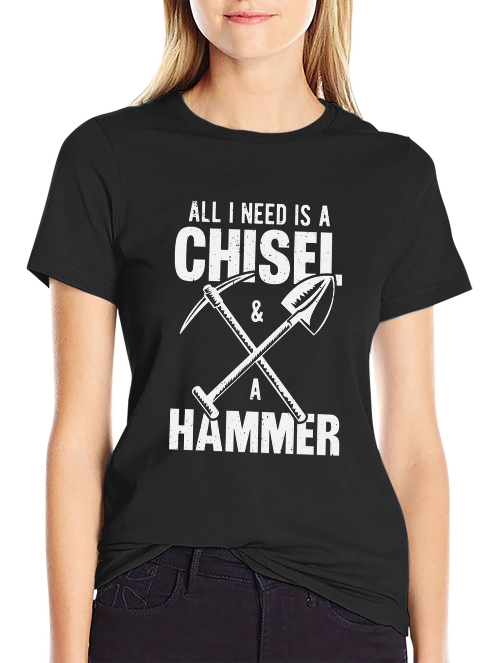 Chisel & Hammer Graphic Tee - Black Cotton T-Shirt