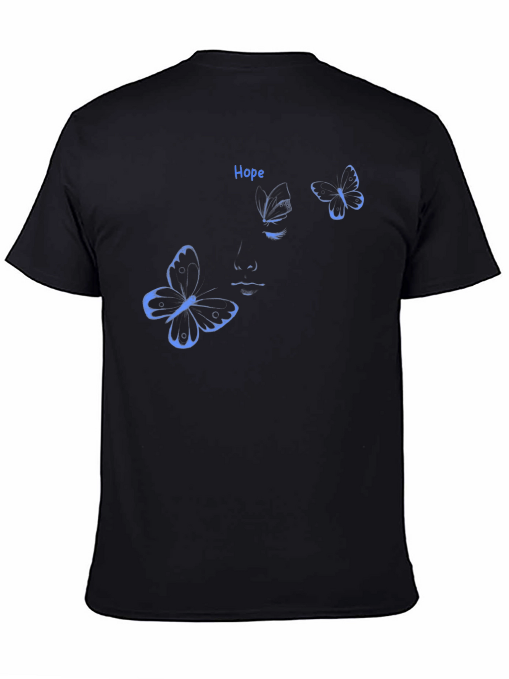 Hope Butterfly Graphic Black T-Shirt