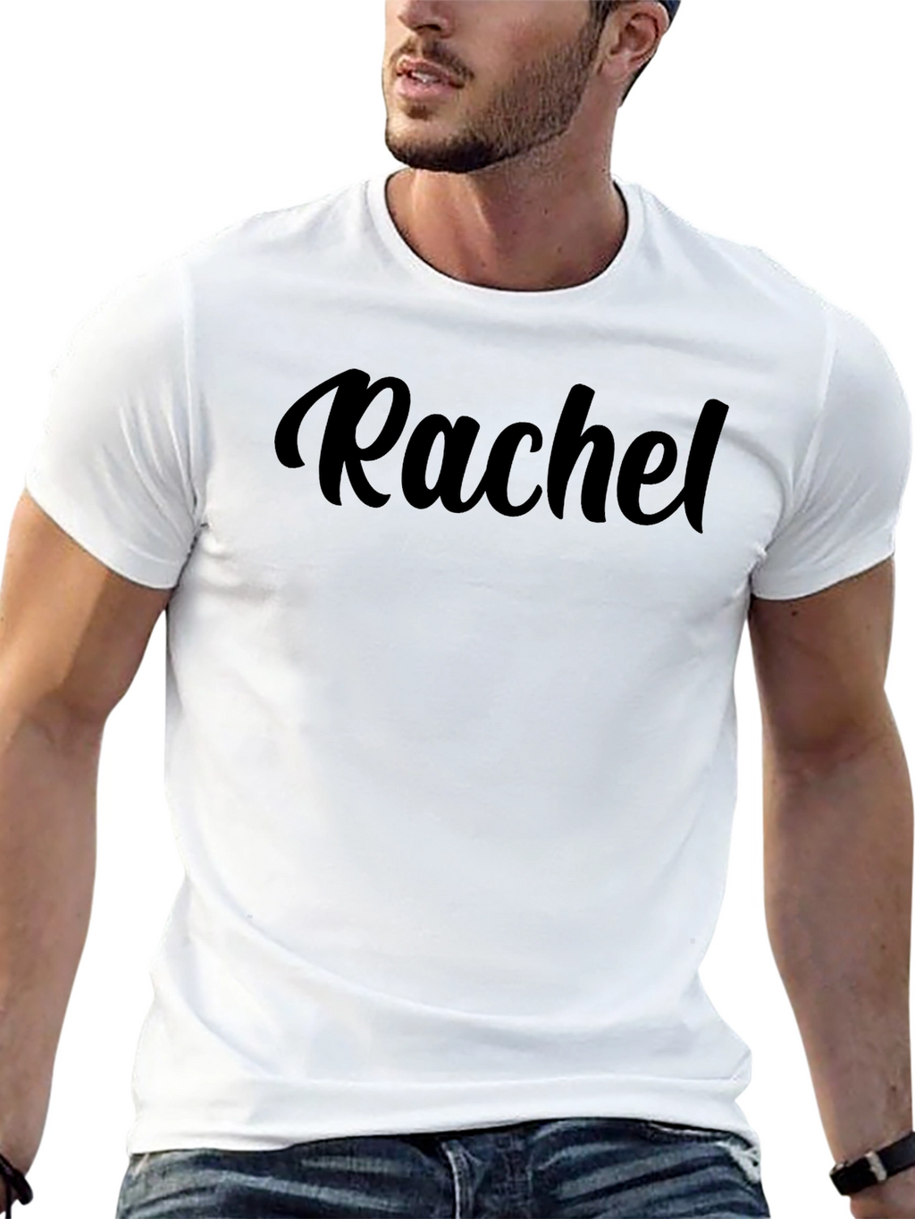 Personalized Rachel Script Tee - Black Cotton Blend