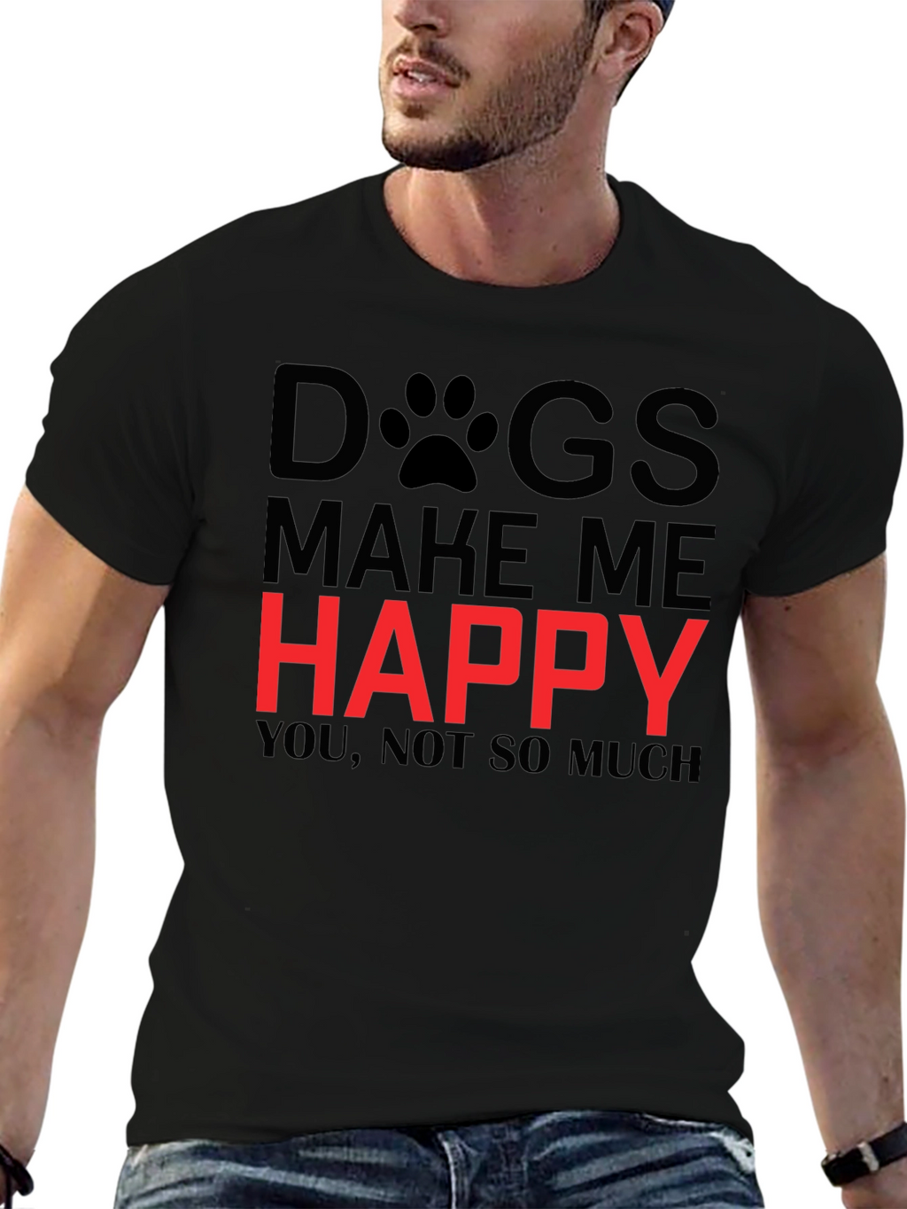 Dogs Make Me Happy Graphic Tee