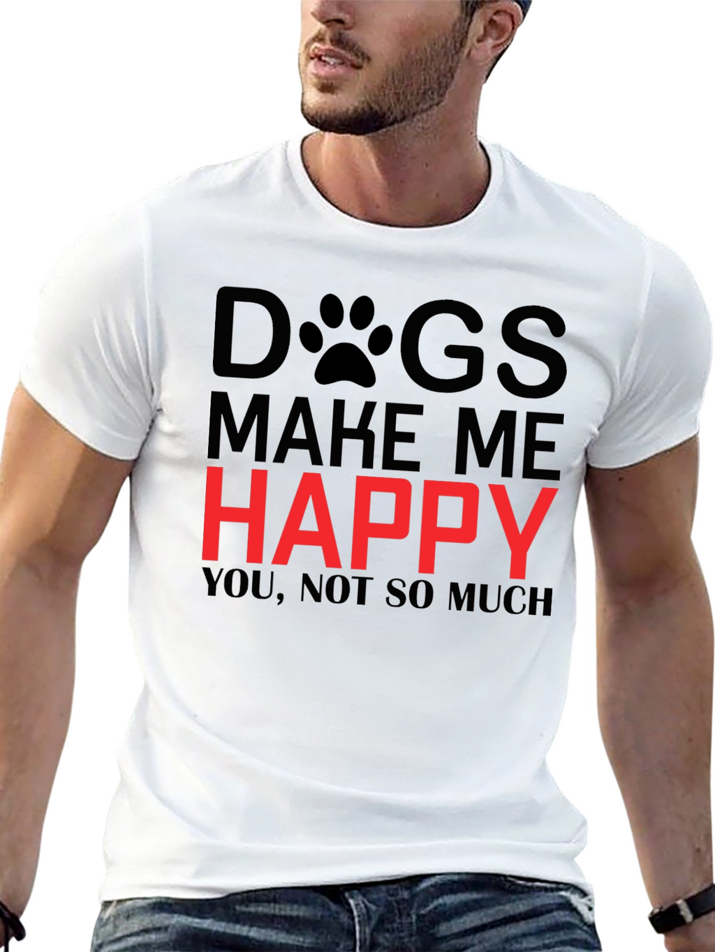 Dogs Make Me Happy Graphic Tee