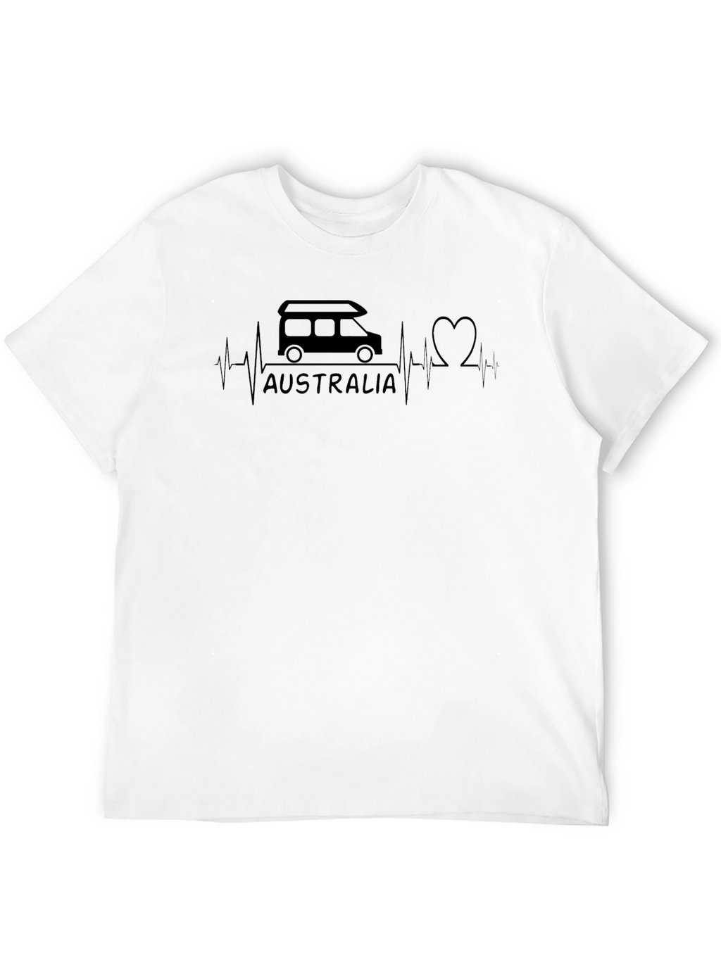 Australia Campervan Heartbeat Graphic T-Shirt