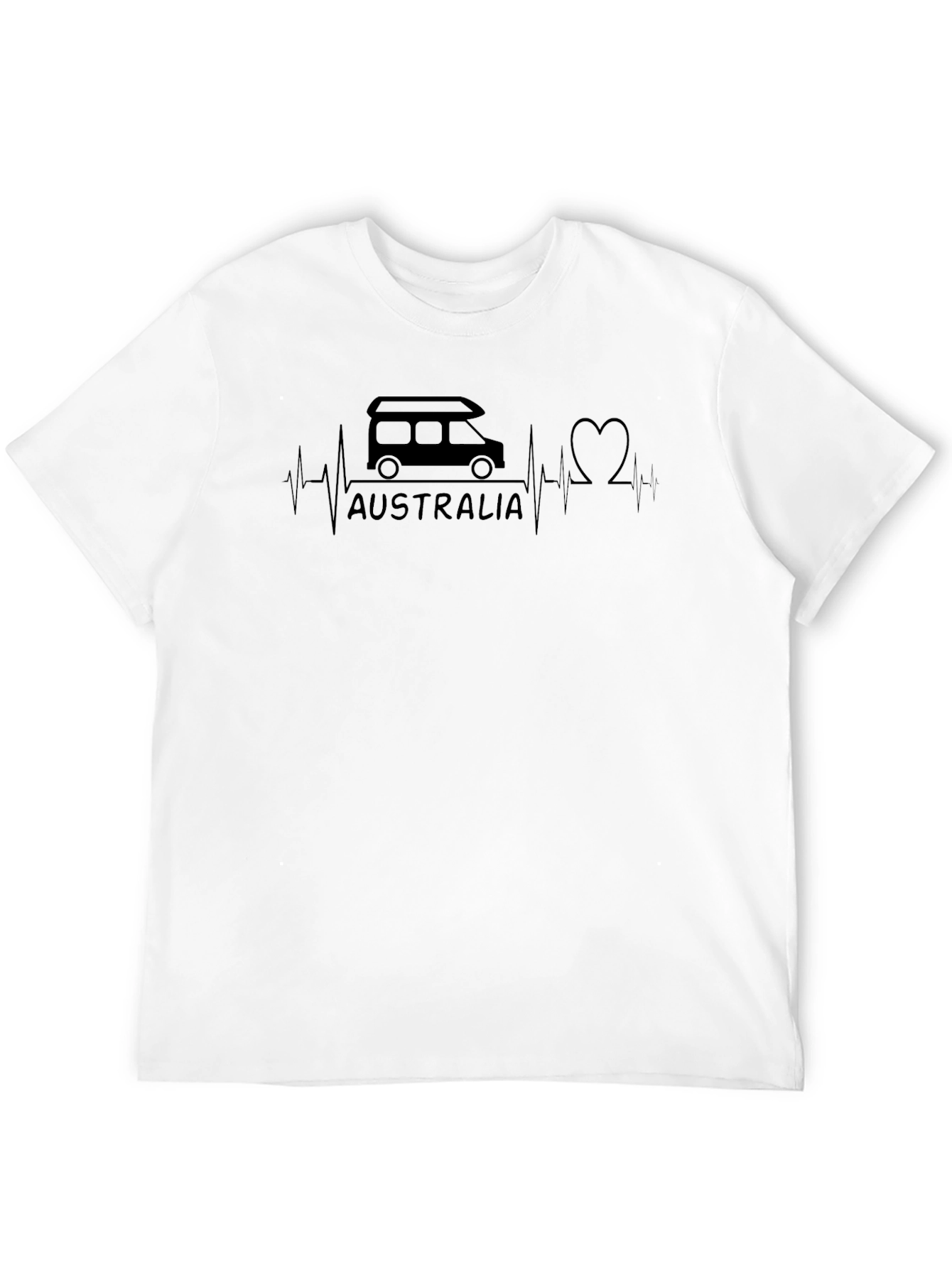 Australia Campervan Heartbeat Graphic T-Shirt