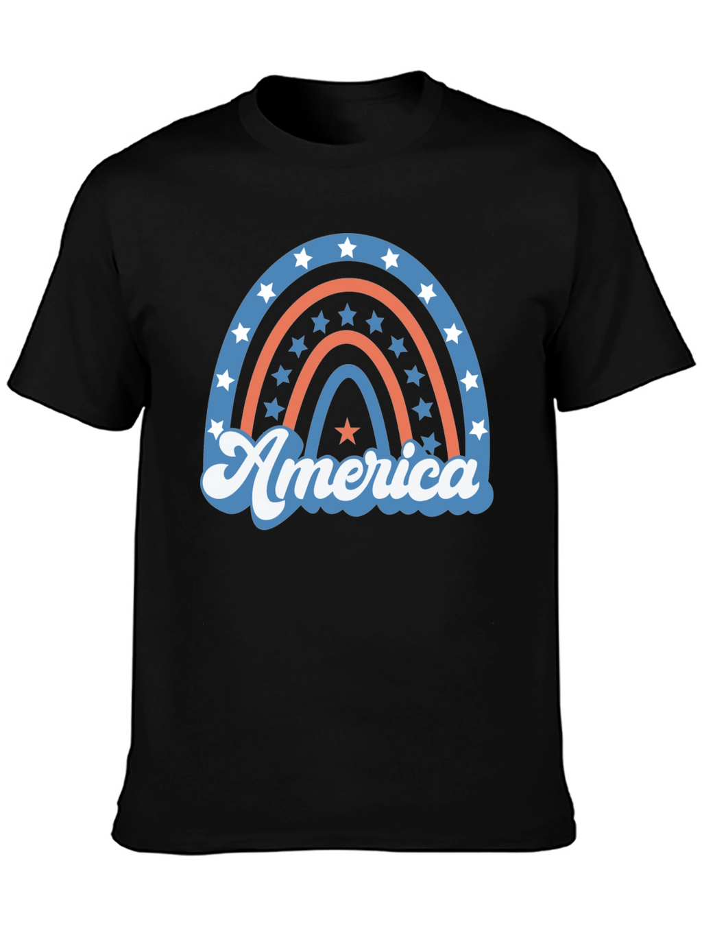 Patriotic America Rainbow Graphic T-Shirt
