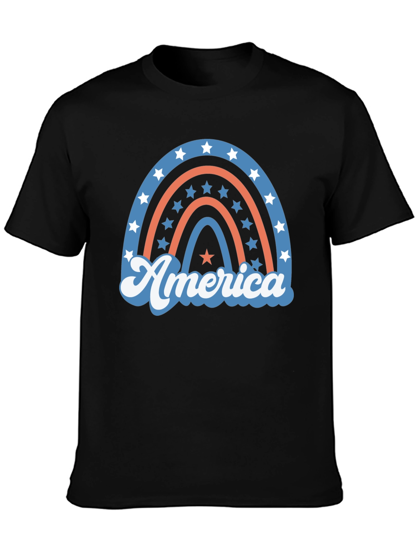 Patriotic America Rainbow Graphic T-Shirt