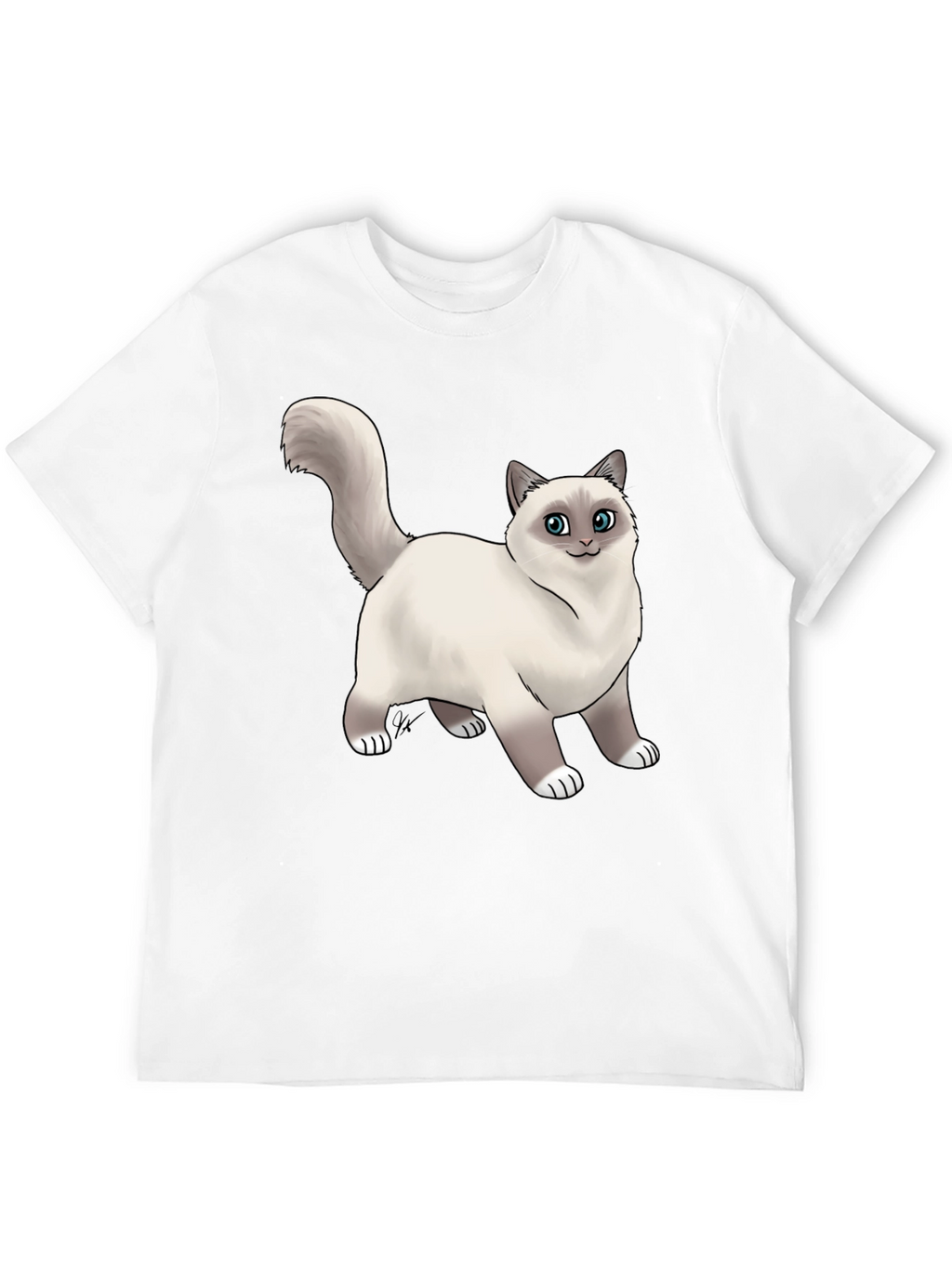 Cat Graphic Black T-Shirt - Novelty Tee