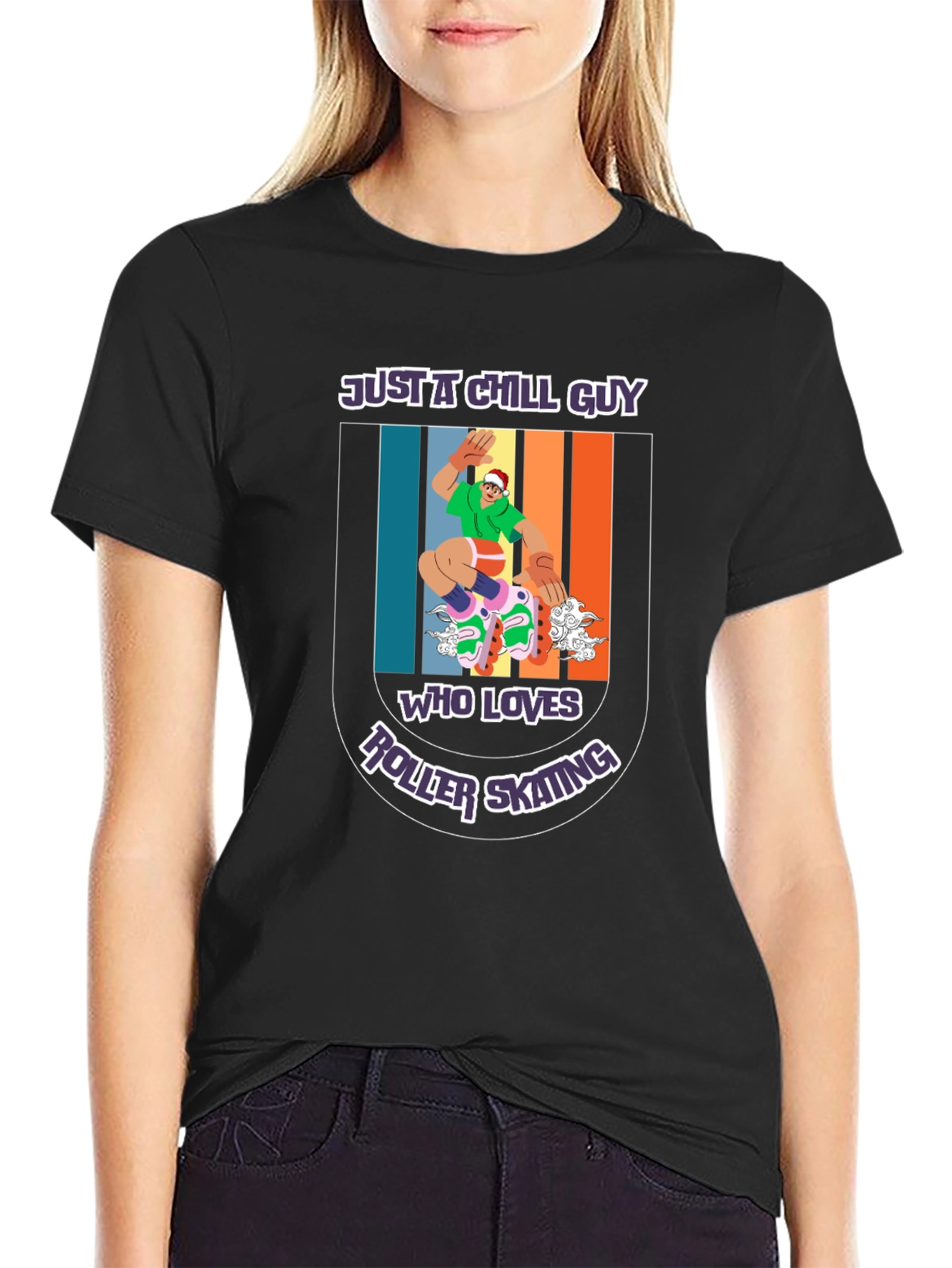 Chill Guy Roller Skating Graphic Tee