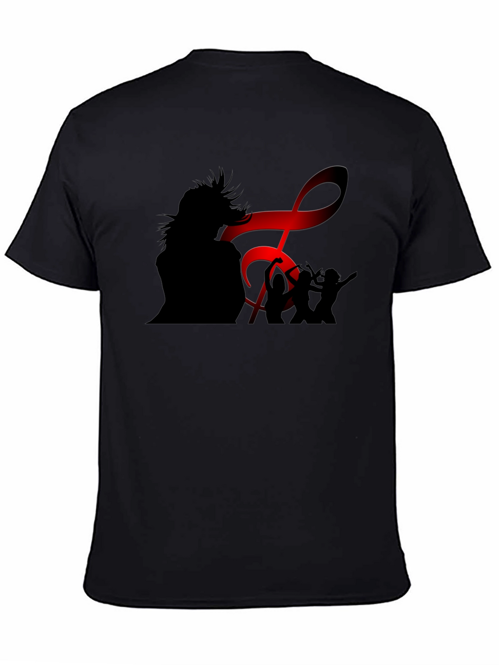 Silhouette Music Lover Black T-Shirt