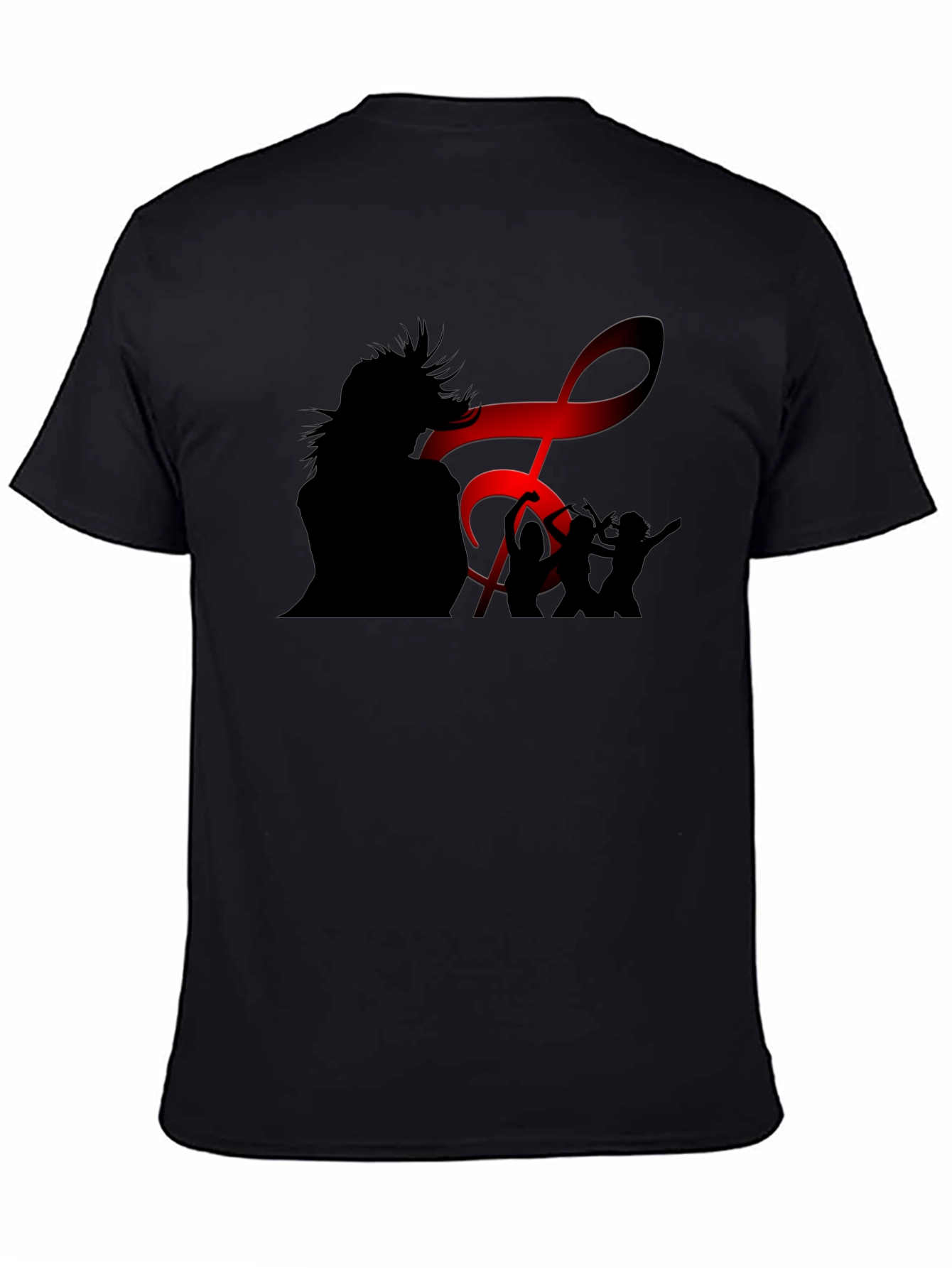 Silhouette Music Lover Black T-Shirt