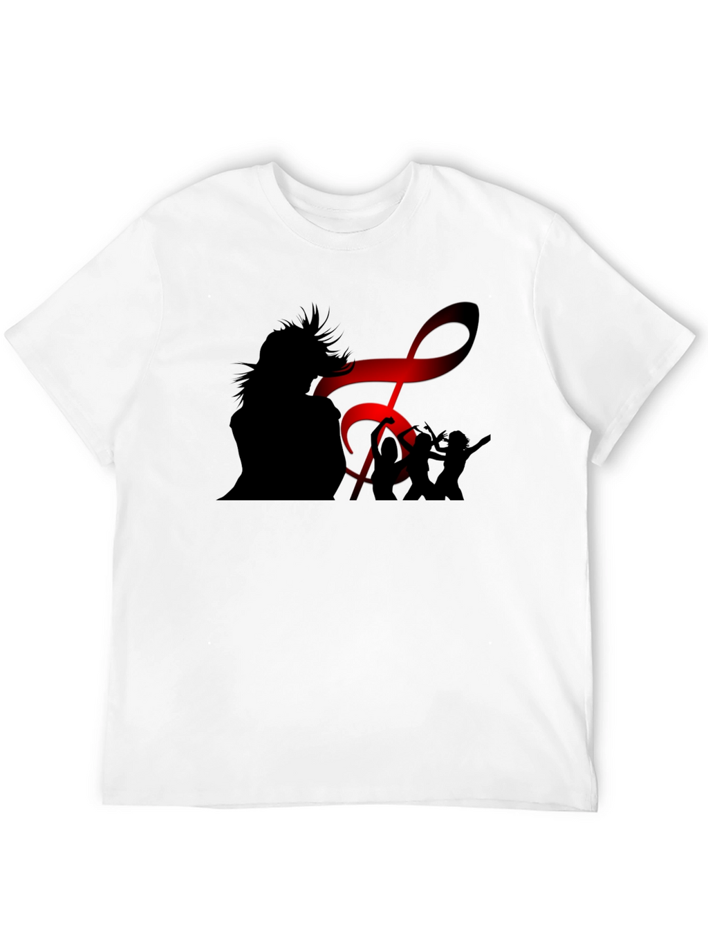 Silhouette Music Lover Black T-Shirt