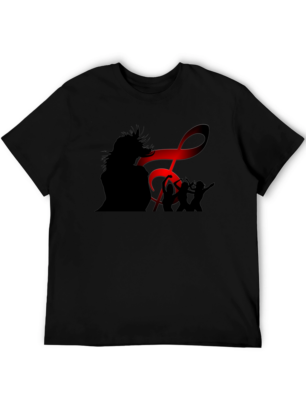 Silhouette Music Lover Black T-Shirt
