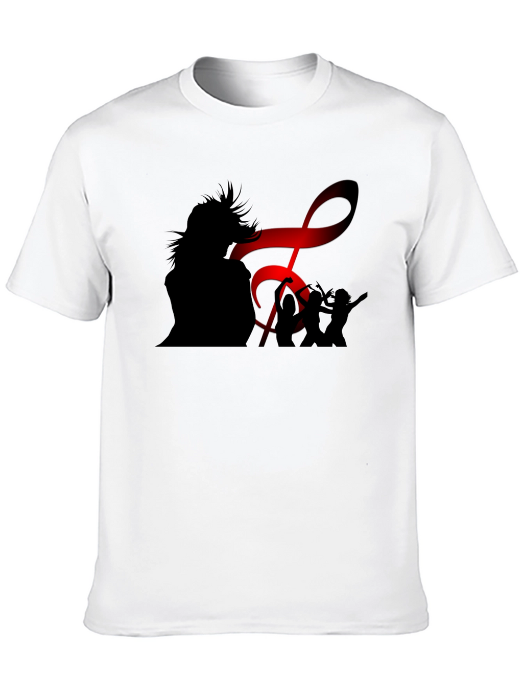 Silhouette Music Lover Black T-Shirt