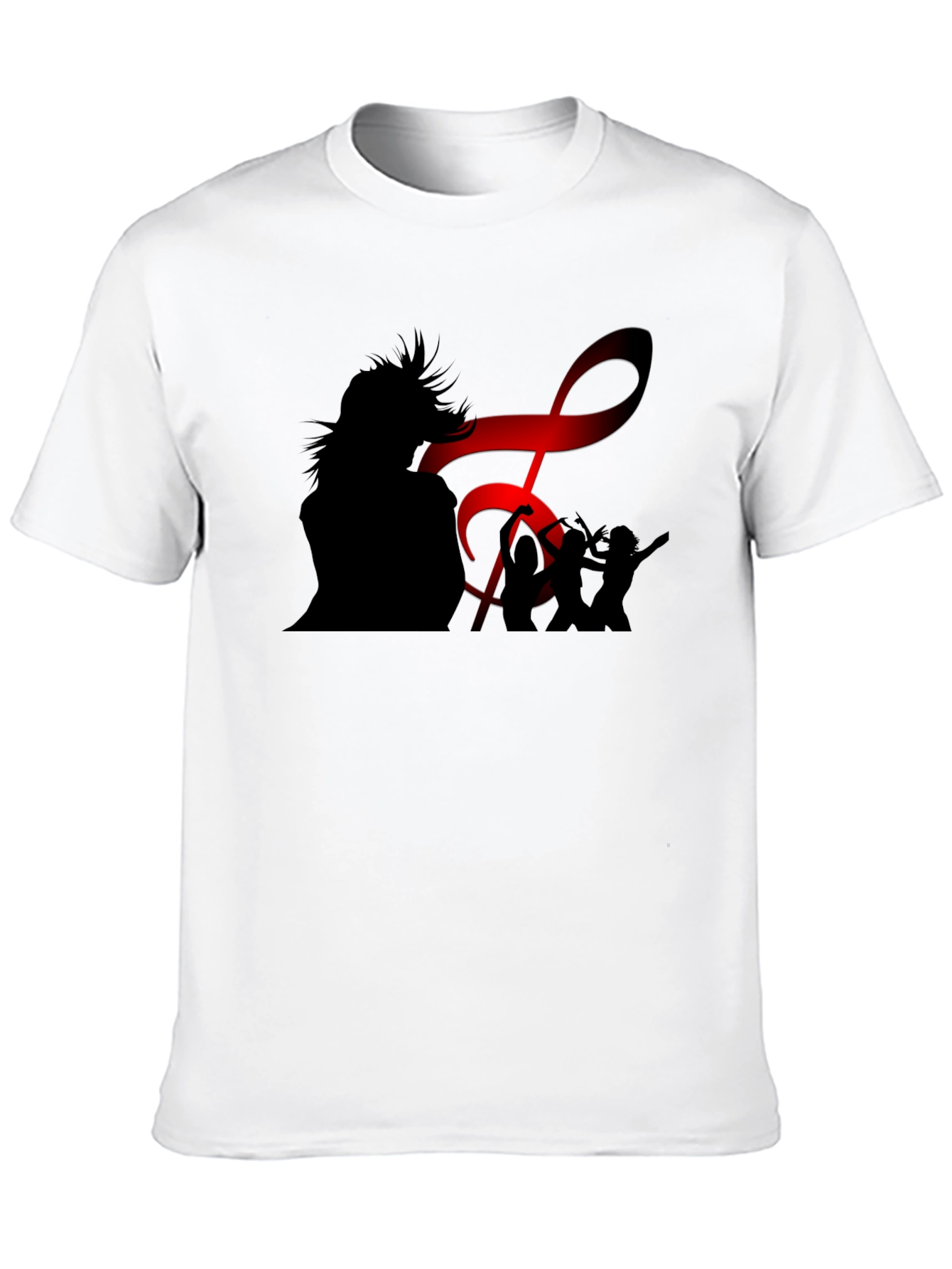 Silhouette Music Lover Black T-Shirt