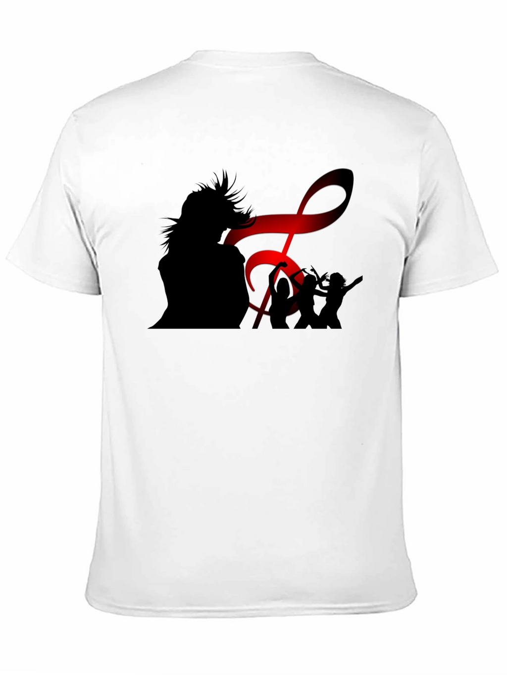 Silhouette Music Lover Black T-Shirt