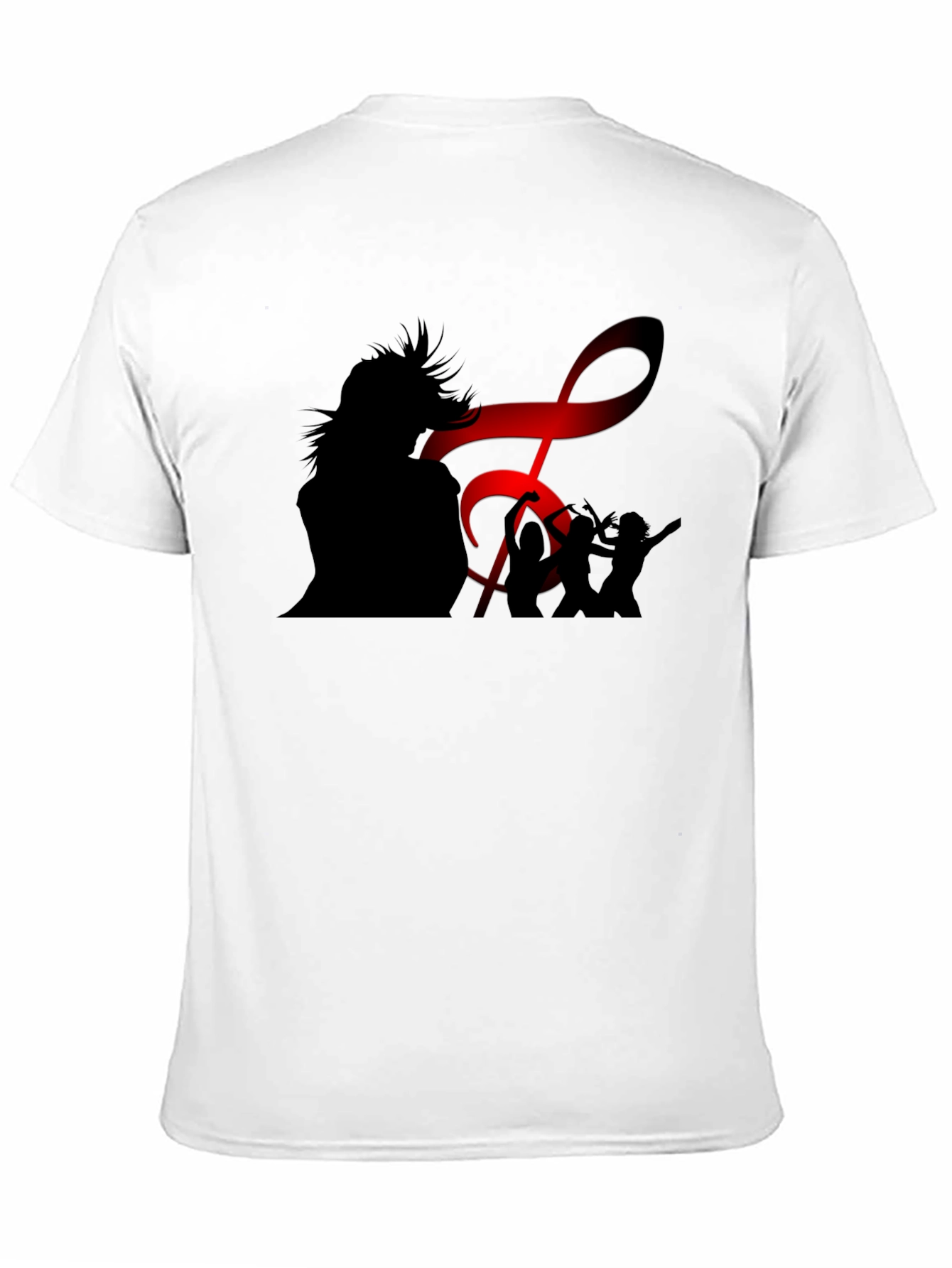 Silhouette Music Lover Black T-Shirt