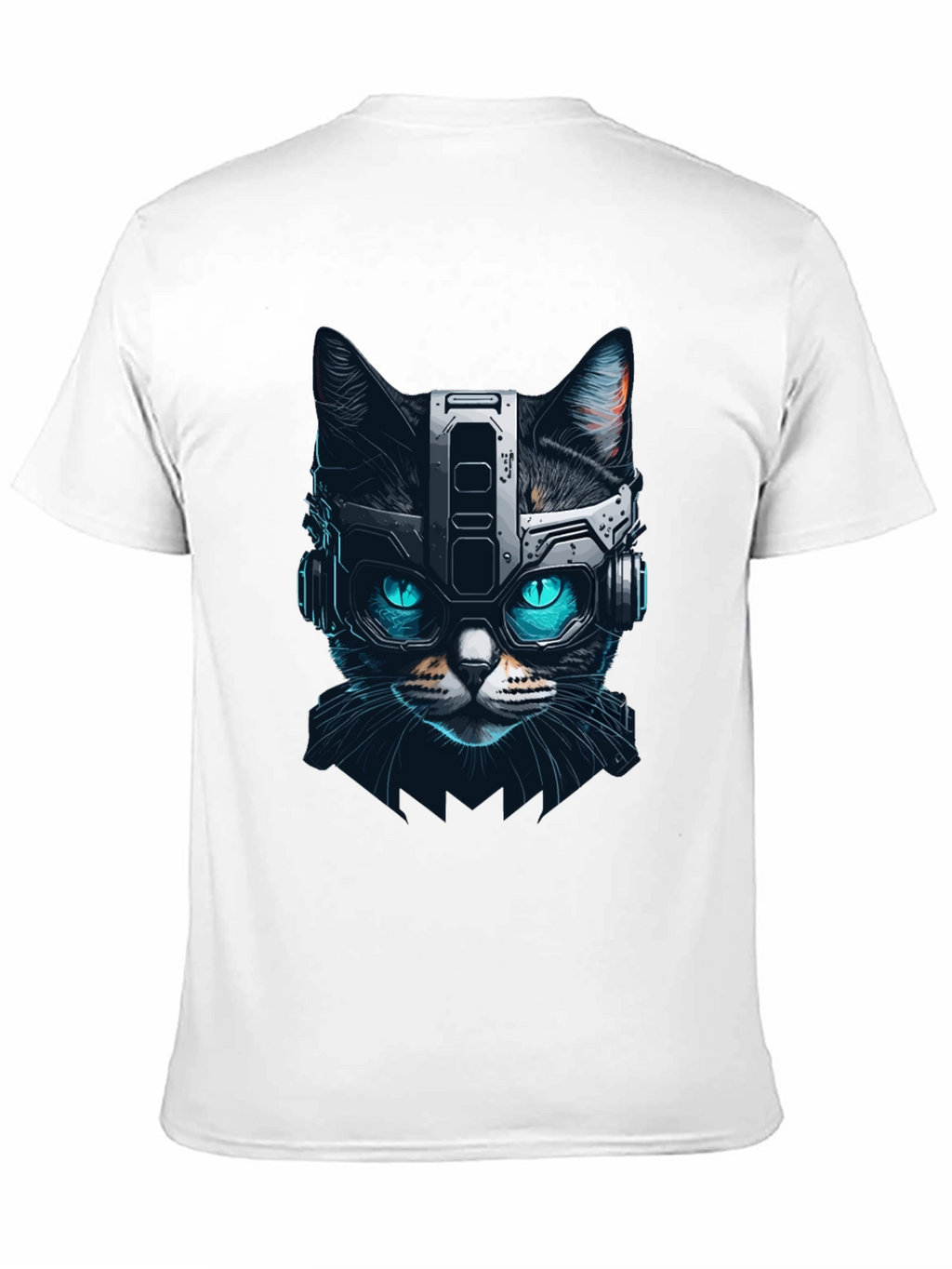 Cyber Cat T-Shirt - Futuristic Feline Design