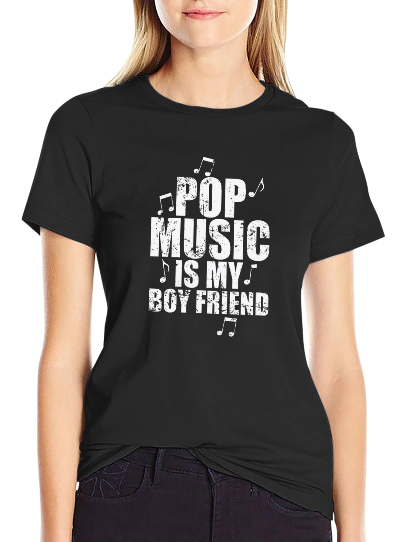 Pop Music is My Boyfriend T-Shirt - Black