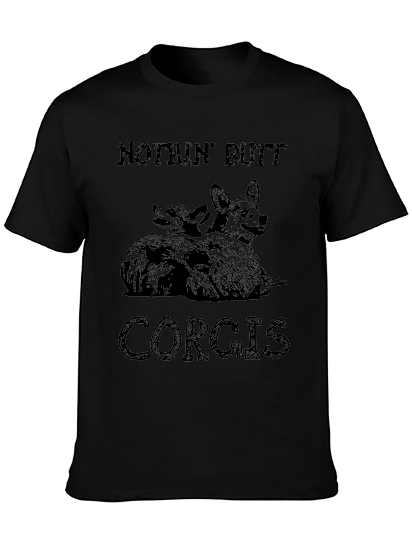 Nothin Butt Corgis Graphic Tee - Black