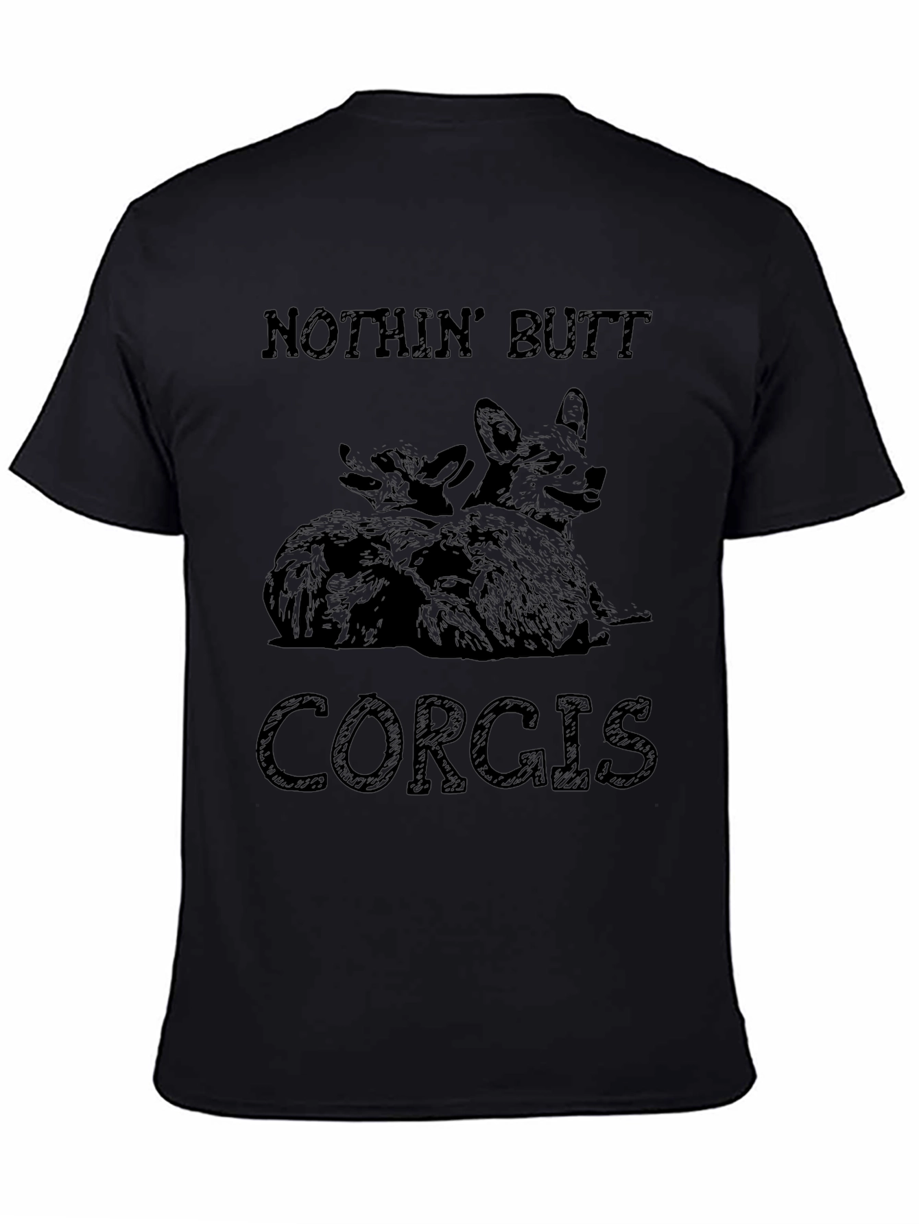 Nothin Butt Corgis Graphic Tee - Black