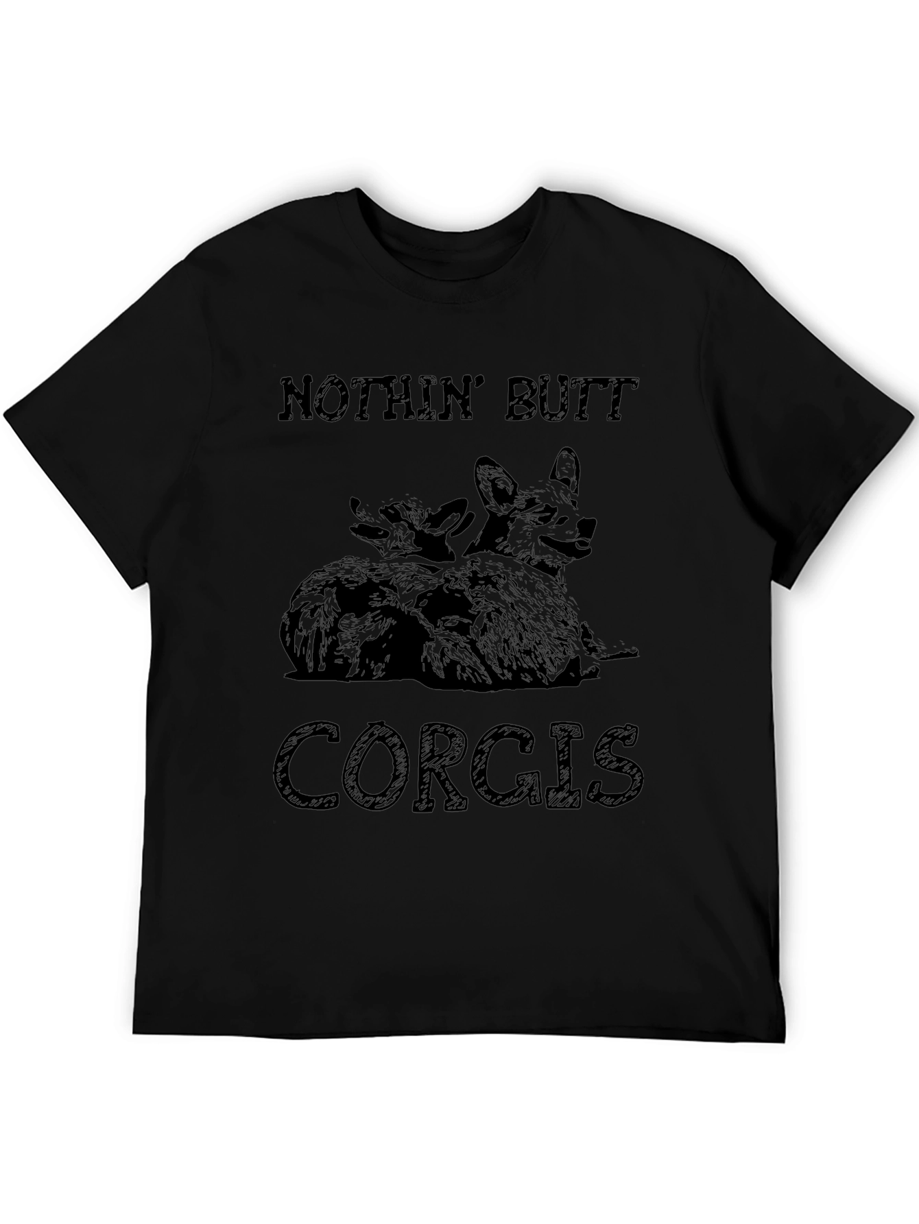Nothin Butt Corgis Graphic Tee - Black