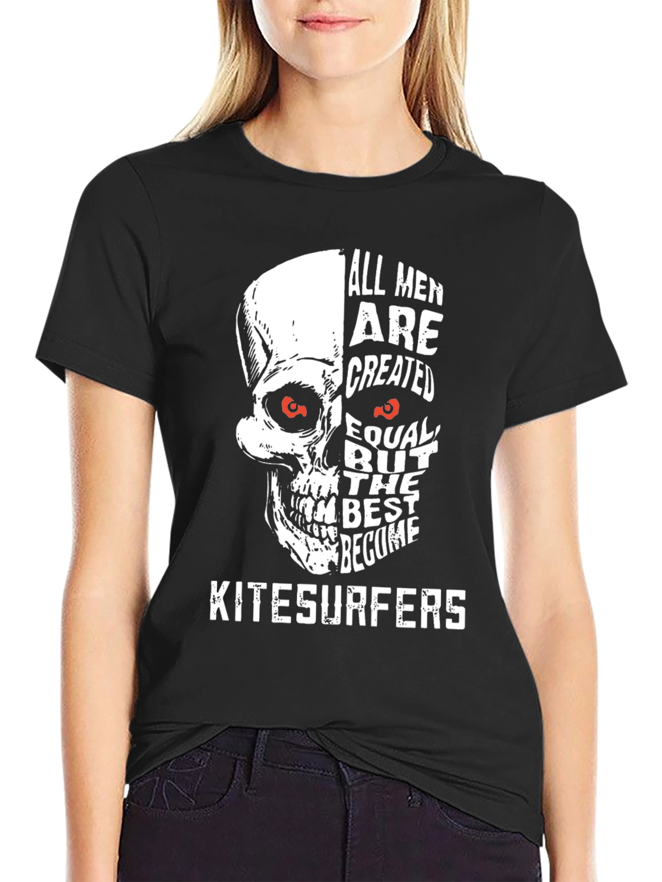 Kitesurfer Skull Graphic T-Shirt - All Men Are Created Equal