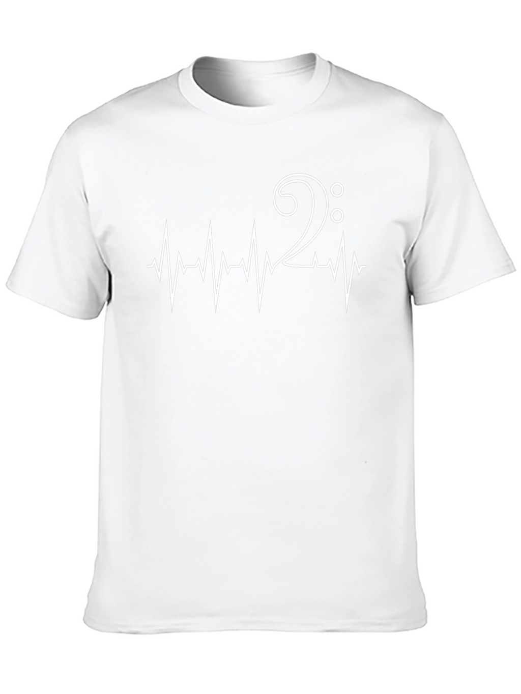 Bass Clef Heartbeat T-Shirt - Music Lover Tee