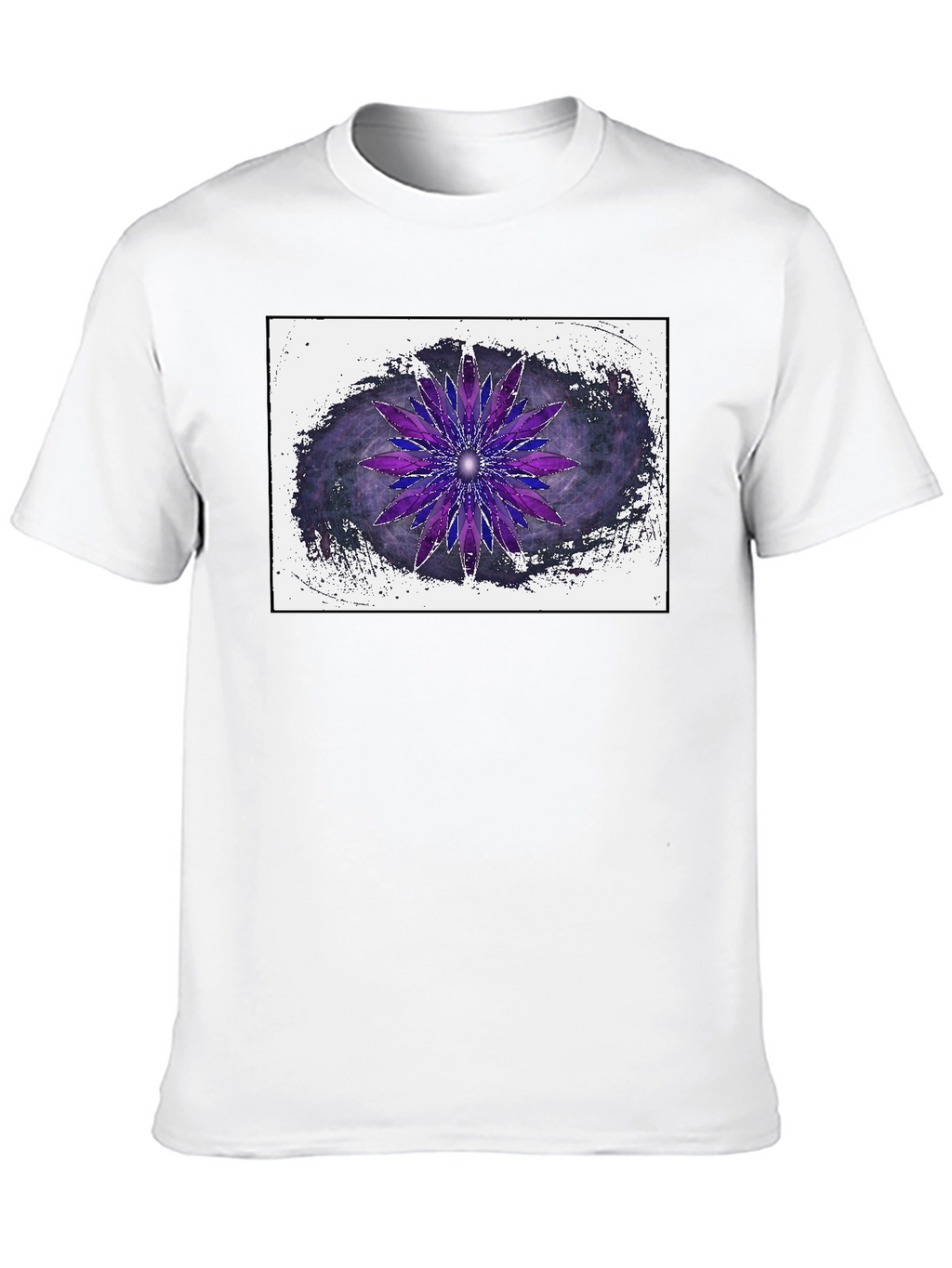 Abstract Purple Flower Graphic T-Shirt