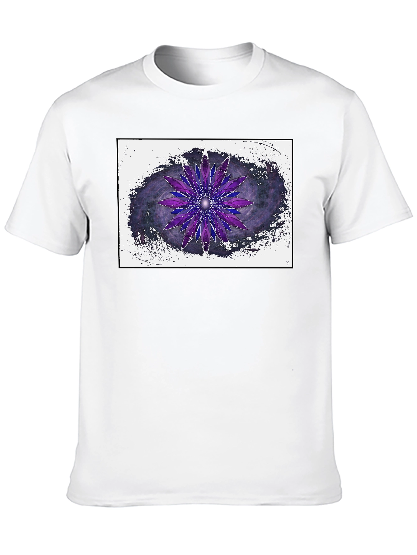 Abstract Purple Flower Graphic T-Shirt