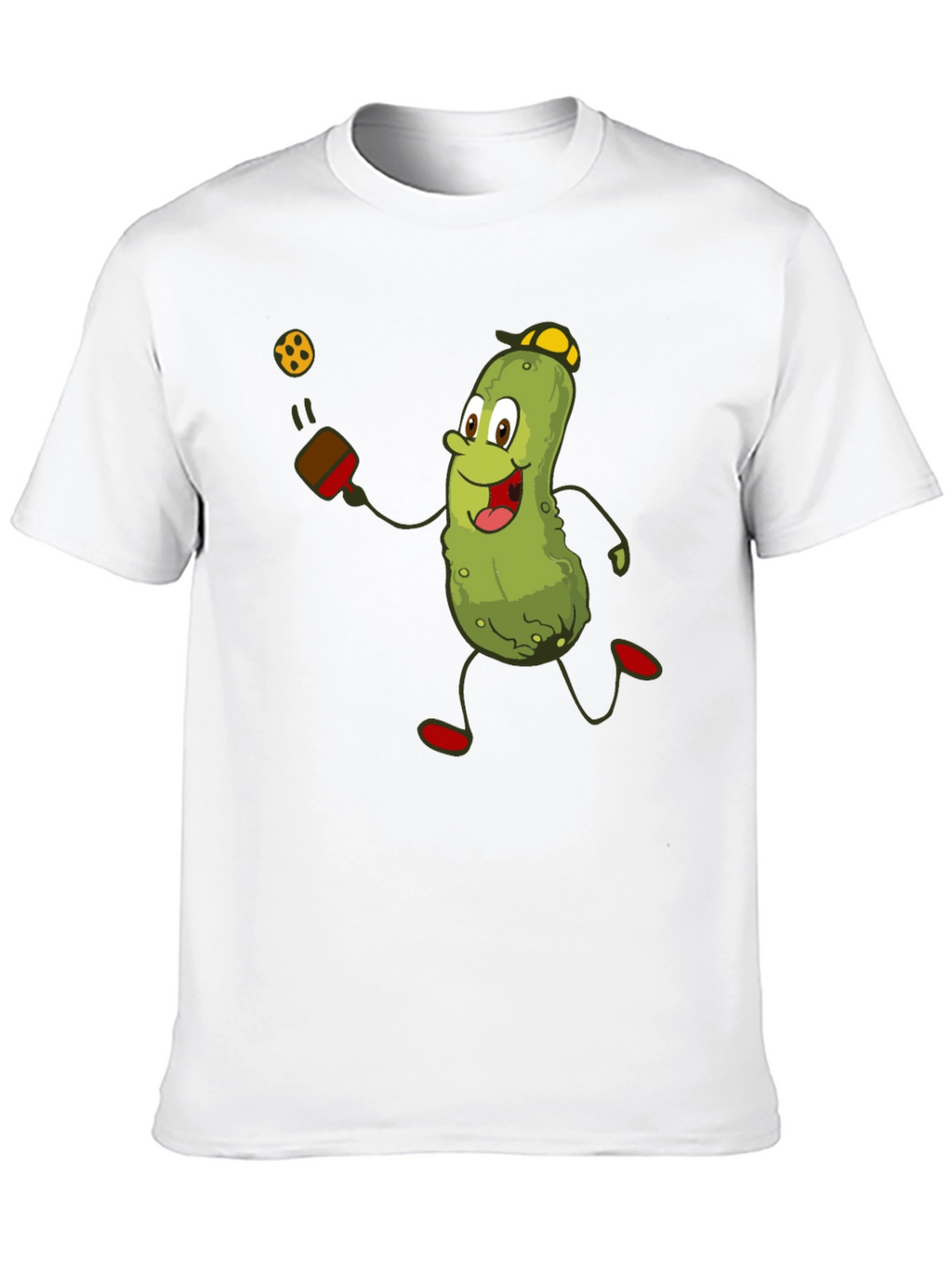 Pickleball Pickle T-Shirt - Funny Cartoon Player Tee